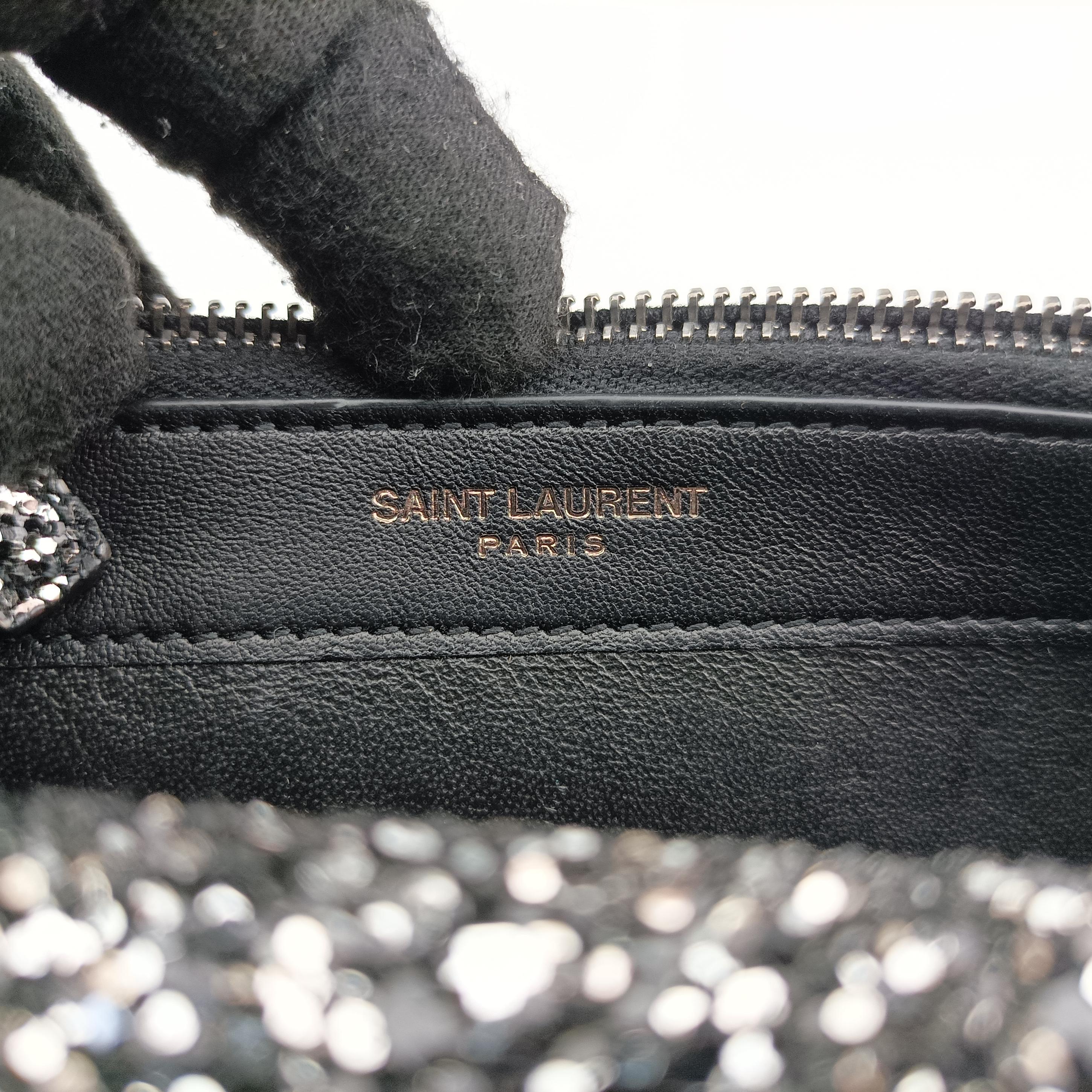 Pre-owned Yves Saint Laurent KATE Black Sequins 452159 shoulderbag | stylenewstar