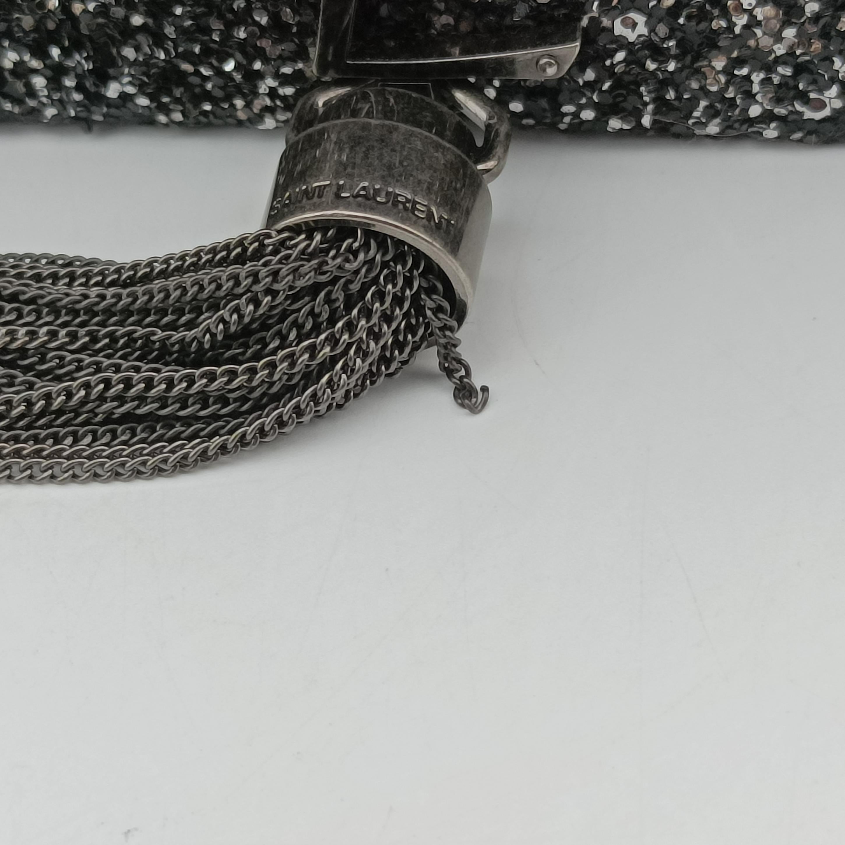 Pre-owned Yves Saint Laurent KATE Black Sequins 452159 shoulderbag | stylenewstar