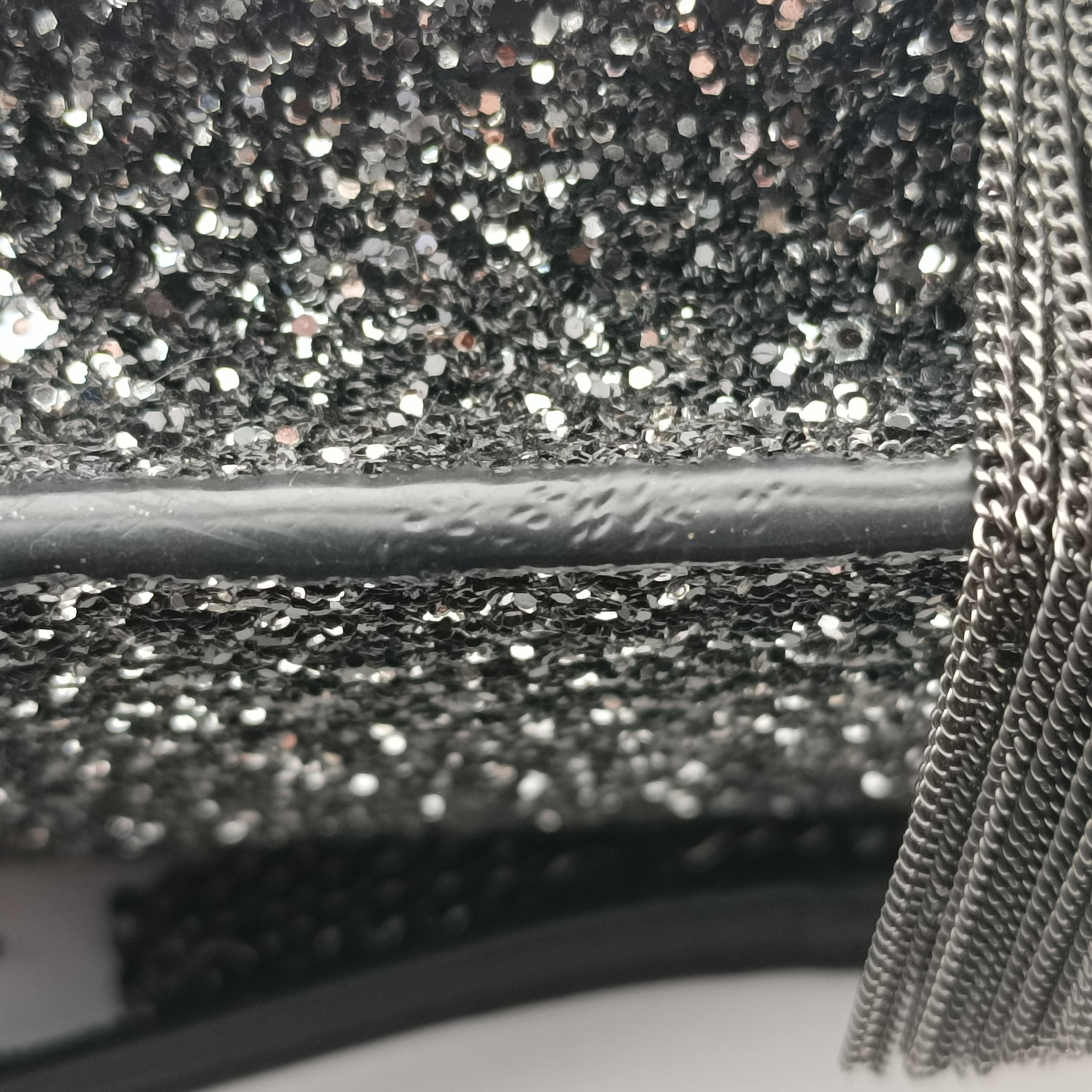 Pre-owned Yves Saint Laurent KATE Black Sequins 452159 shoulderbag | stylenewstar