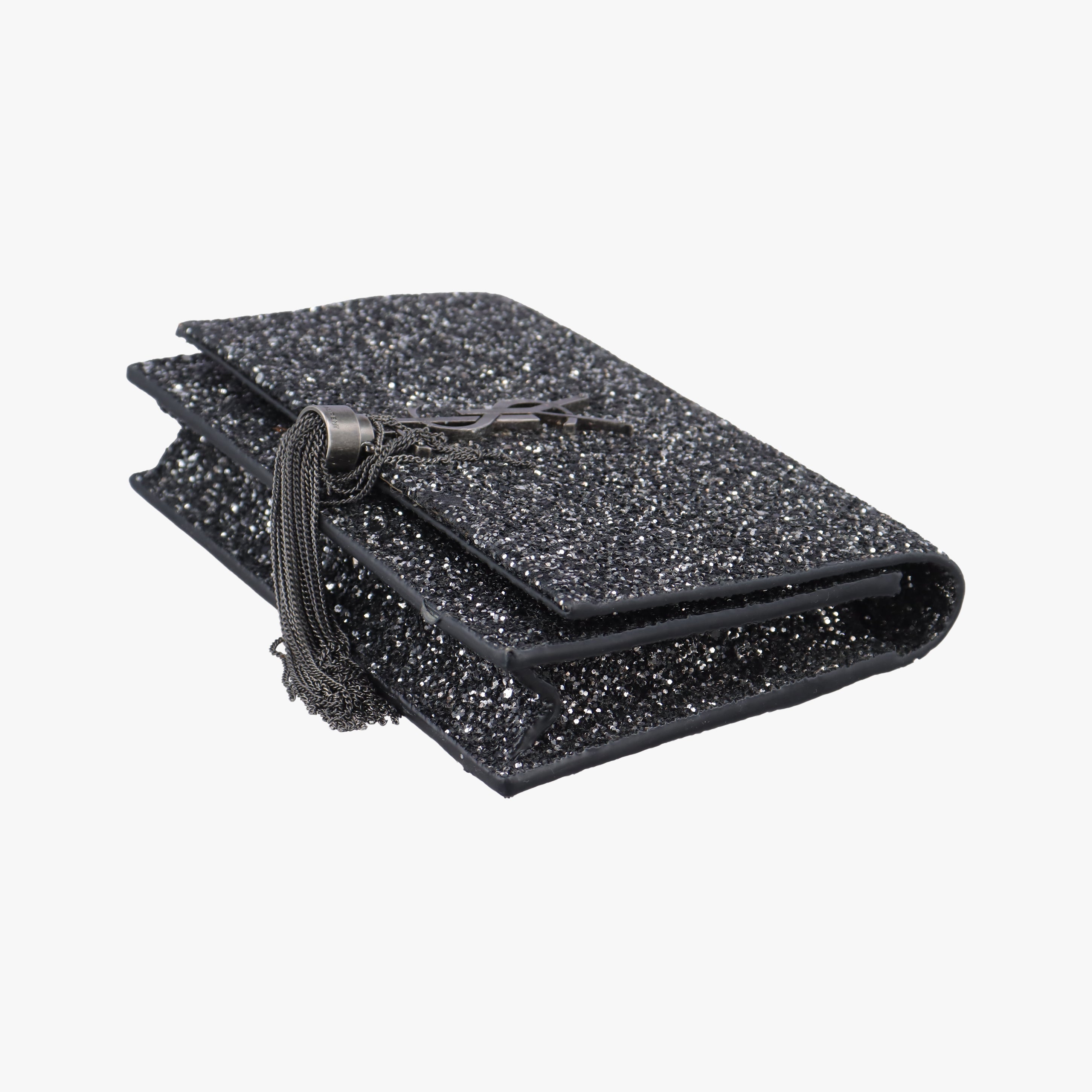 Pre-owned Yves Saint Laurent KATE Black Sequins 452159 shoulderbag | stylenewstar