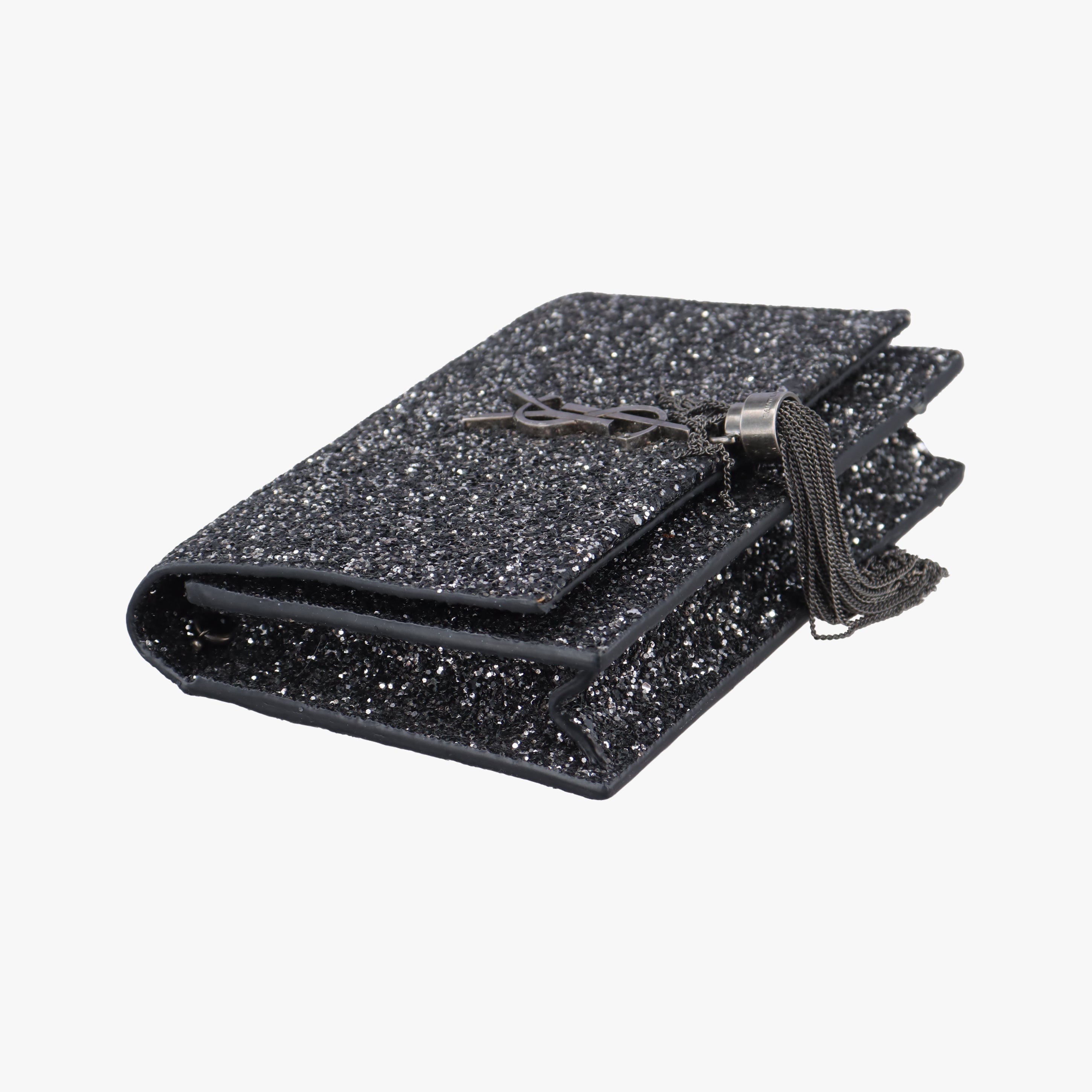 Pre-owned Yves Saint Laurent KATE Black Sequins 452159 shoulderbag | stylenewstar