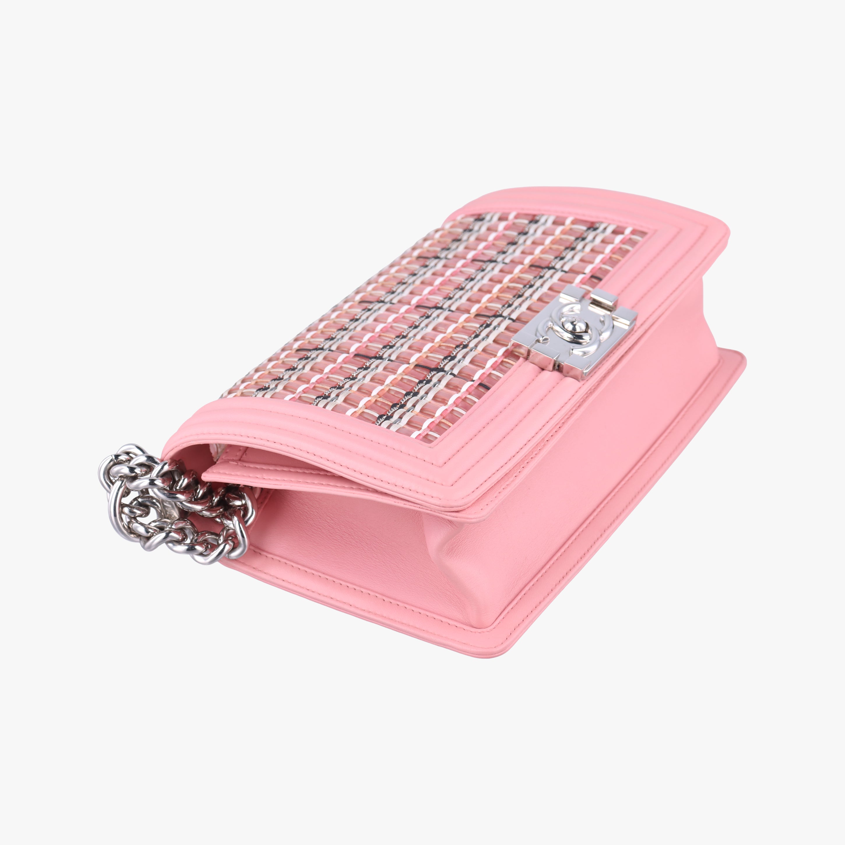 Pre-owned Chanel BOY CHANEL Pink Leather×Plastic A67086 shoulderbag | stylenewstar