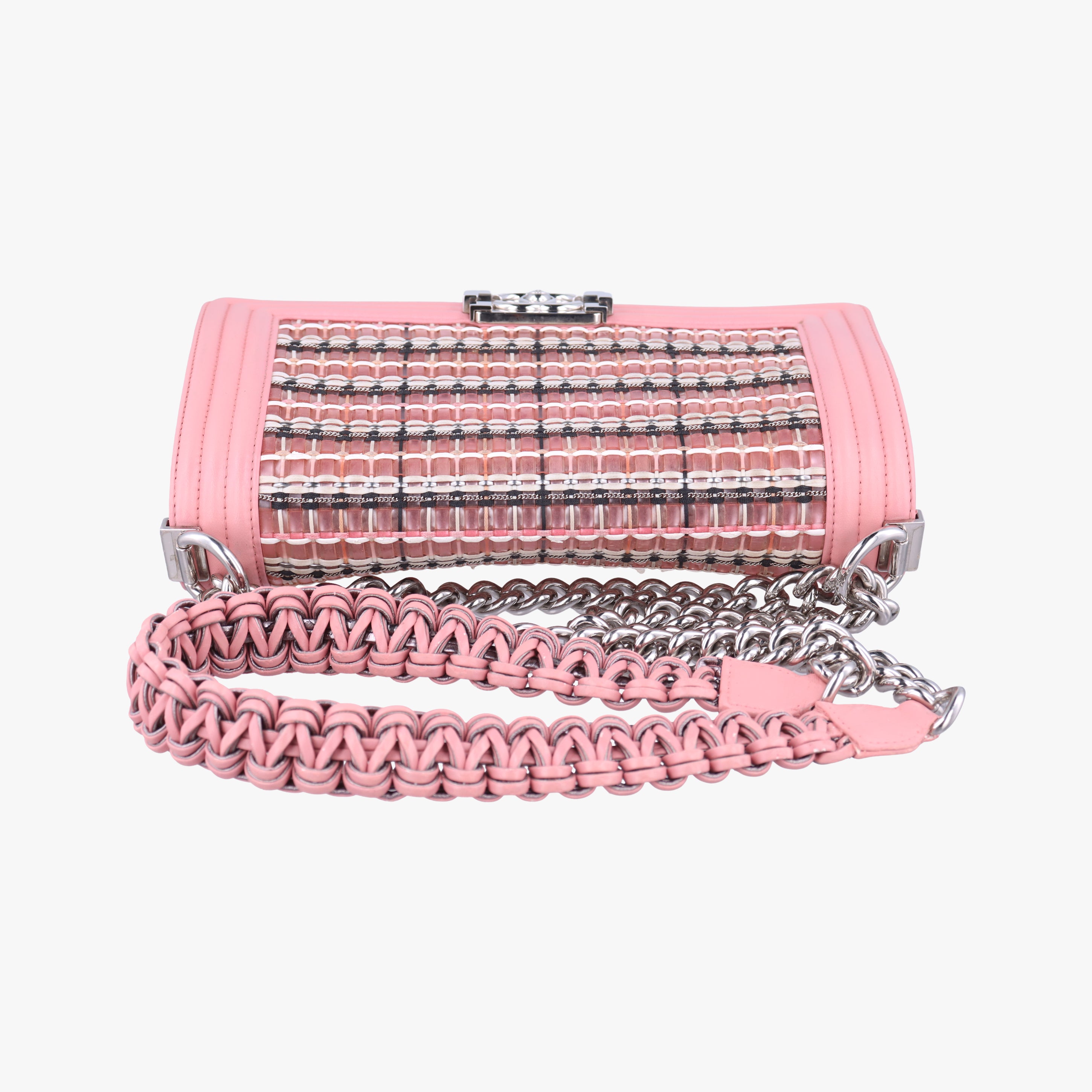 Pre-owned Chanel BOY CHANEL Pink Leather×Plastic A67086 shoulderbag | stylenewstar