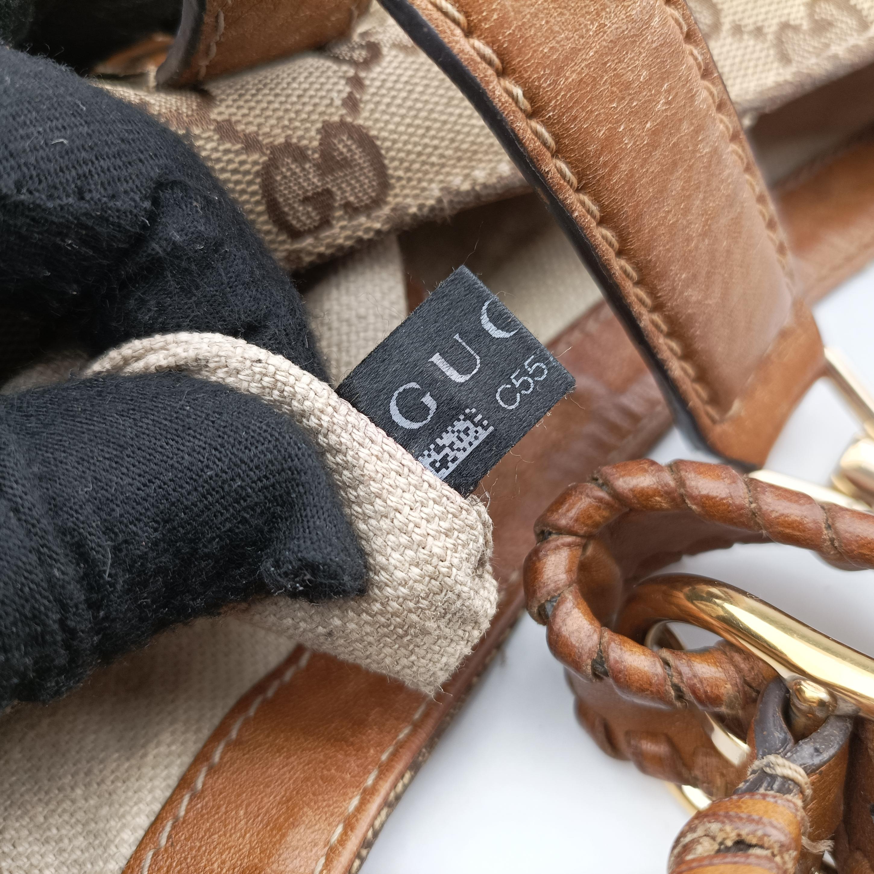 Pre-owned Gucci New Jackie beige×Brown canvas×leather 246907 shoulderbag | stylenewstar