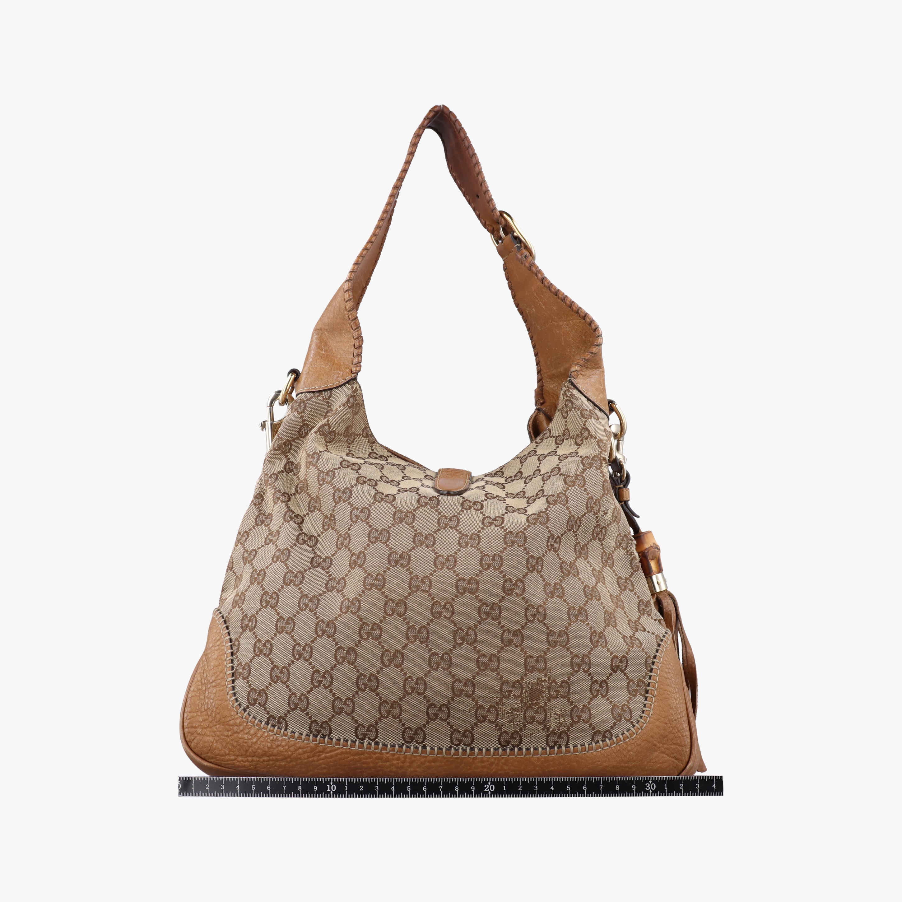Pre-owned Gucci New Jackie beige×Brown canvas×leather 246907 shoulderbag | stylenewstar