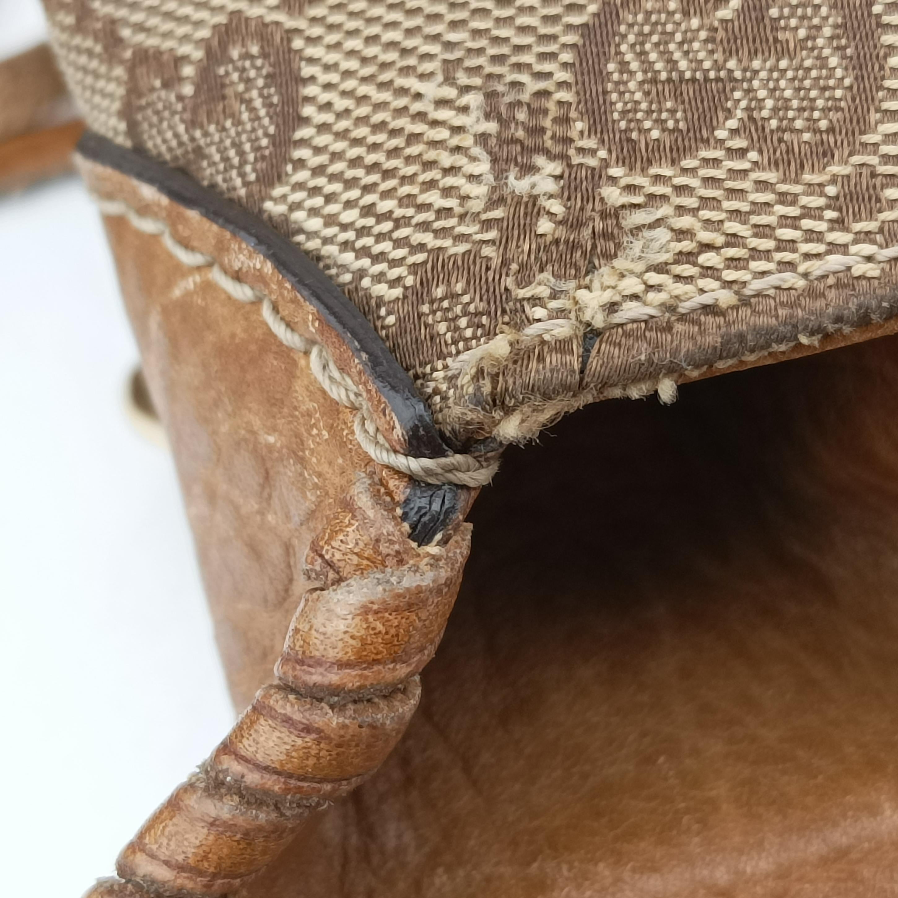 Pre-owned Gucci New Jackie beige×Brown canvas×leather 246907 shoulderbag | stylenewstar