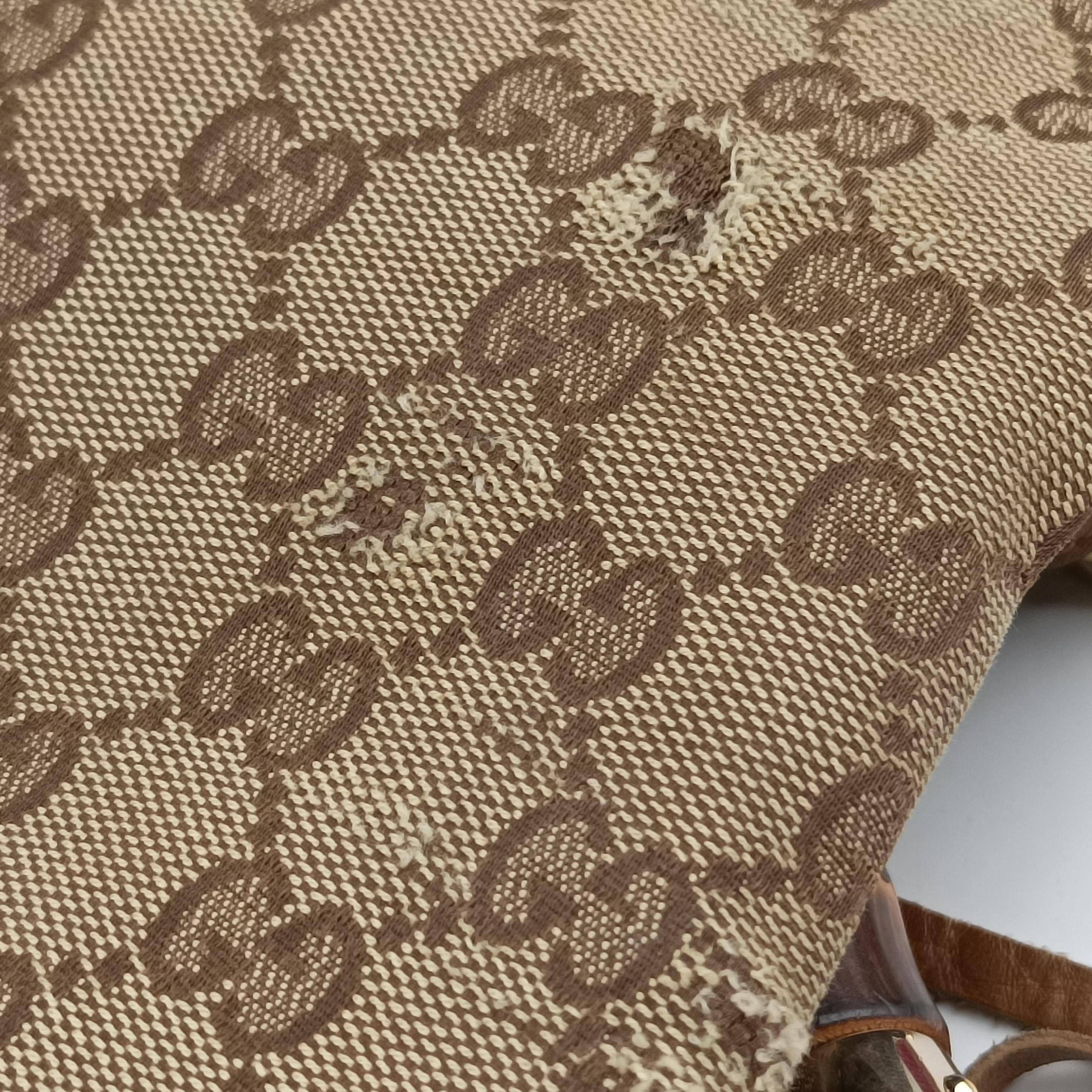 Pre-owned Gucci New Jackie beige×Brown canvas×leather 246907 shoulderbag | stylenewstar
