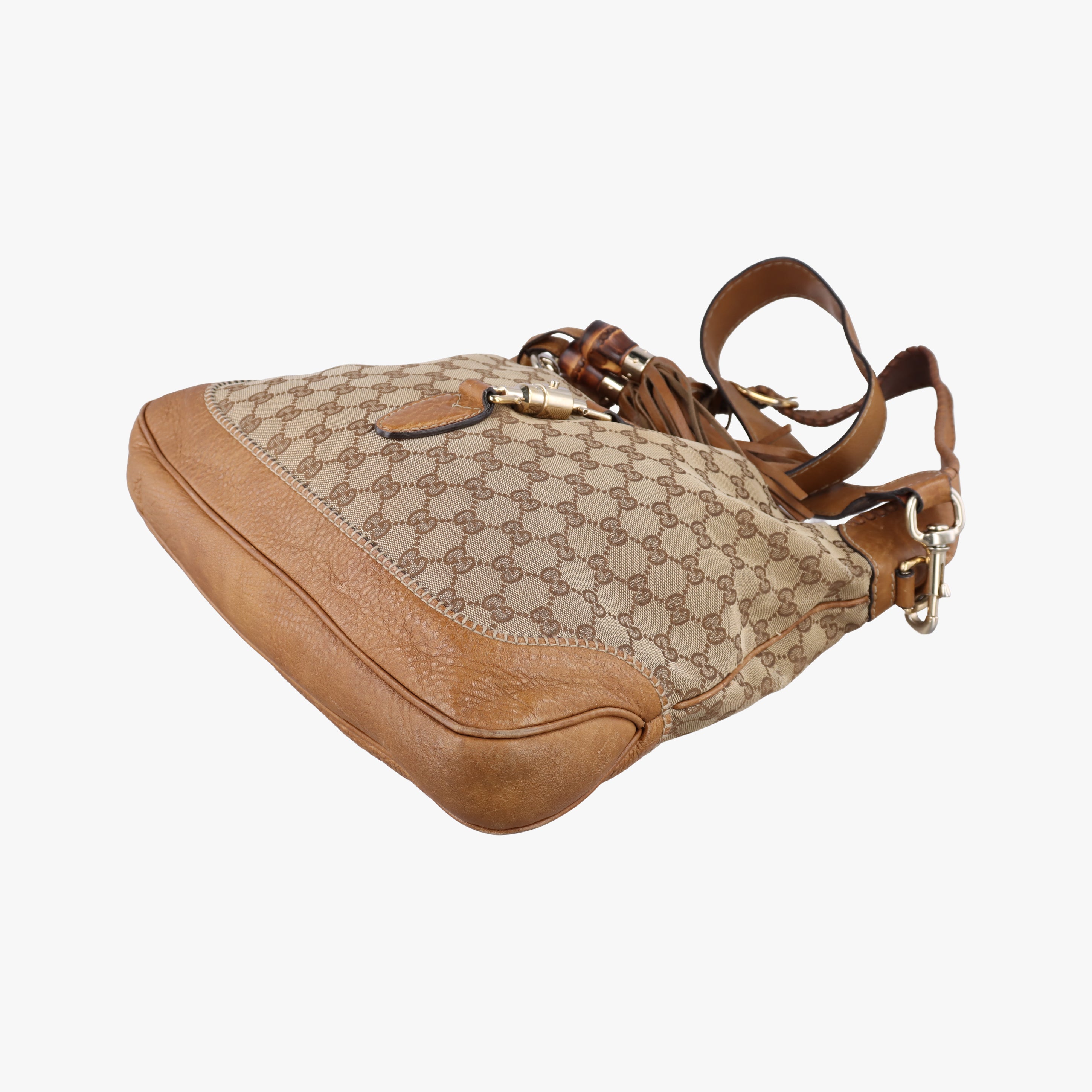 Pre-owned Gucci New Jackie beige×Brown canvas×leather 246907 shoulderbag | stylenewstar