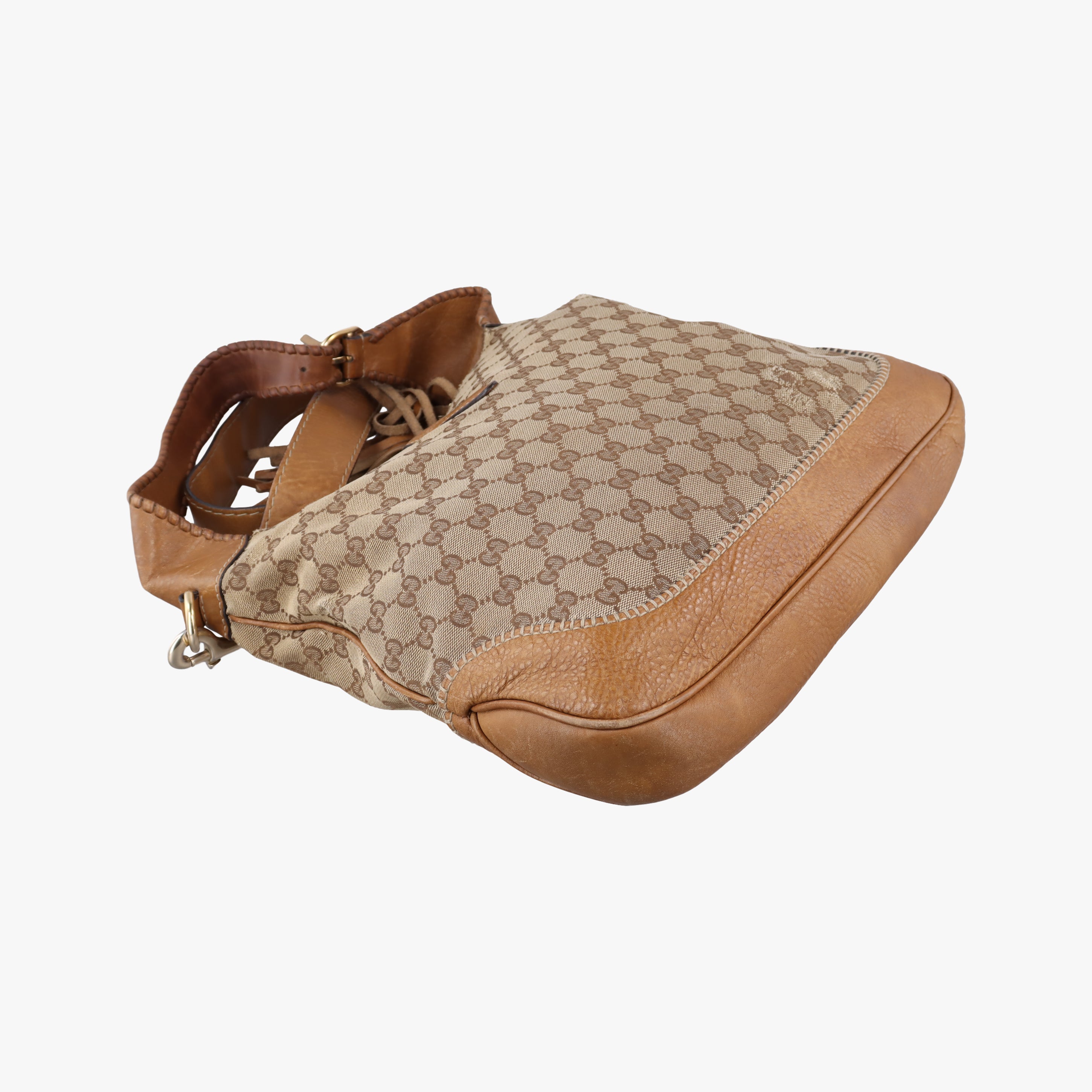 Pre-owned Gucci New Jackie beige×Brown canvas×leather 246907 shoulderbag | stylenewstar