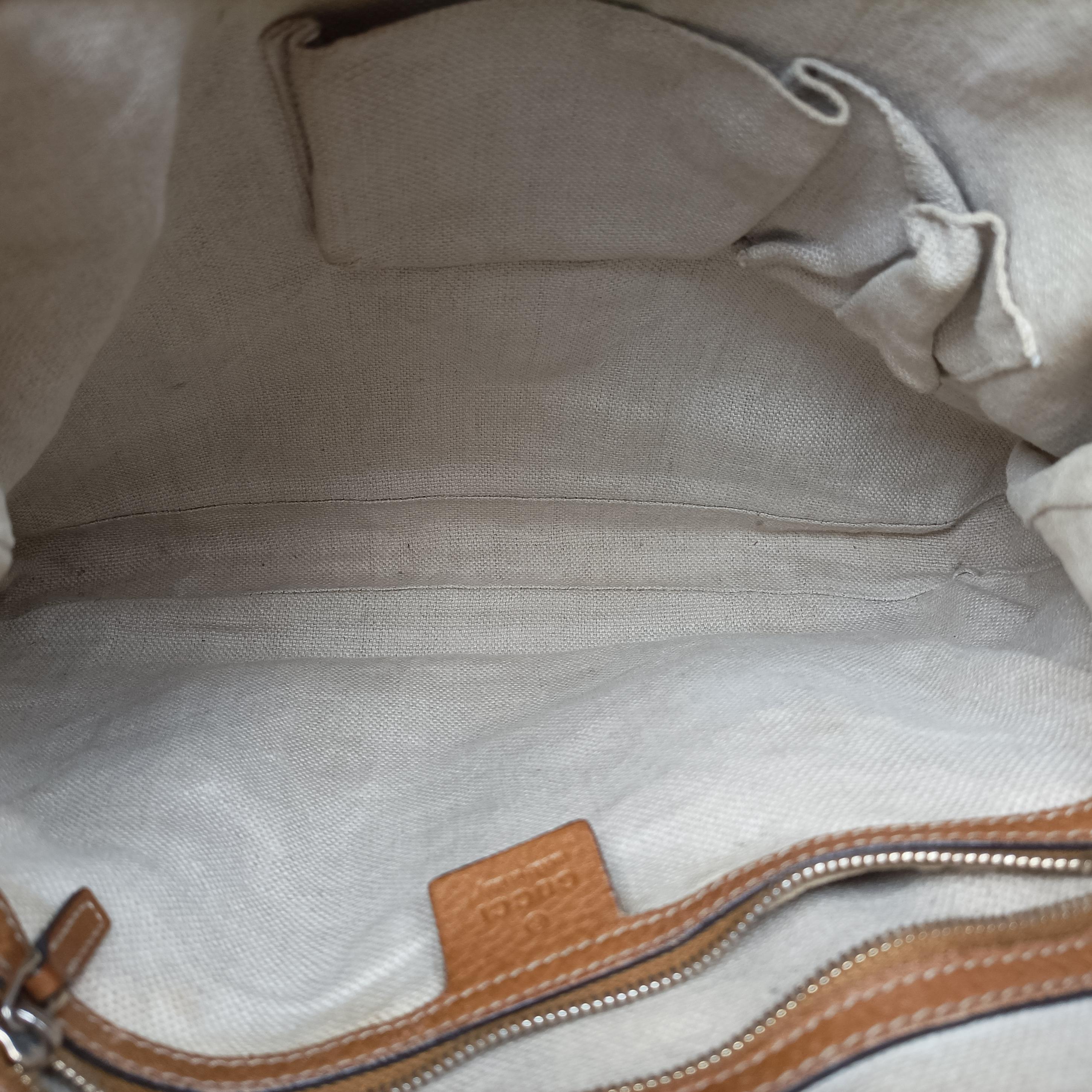 Pre-owned Gucci New Jackie beige×Brown canvas×leather 246907 shoulderbag | stylenewstar