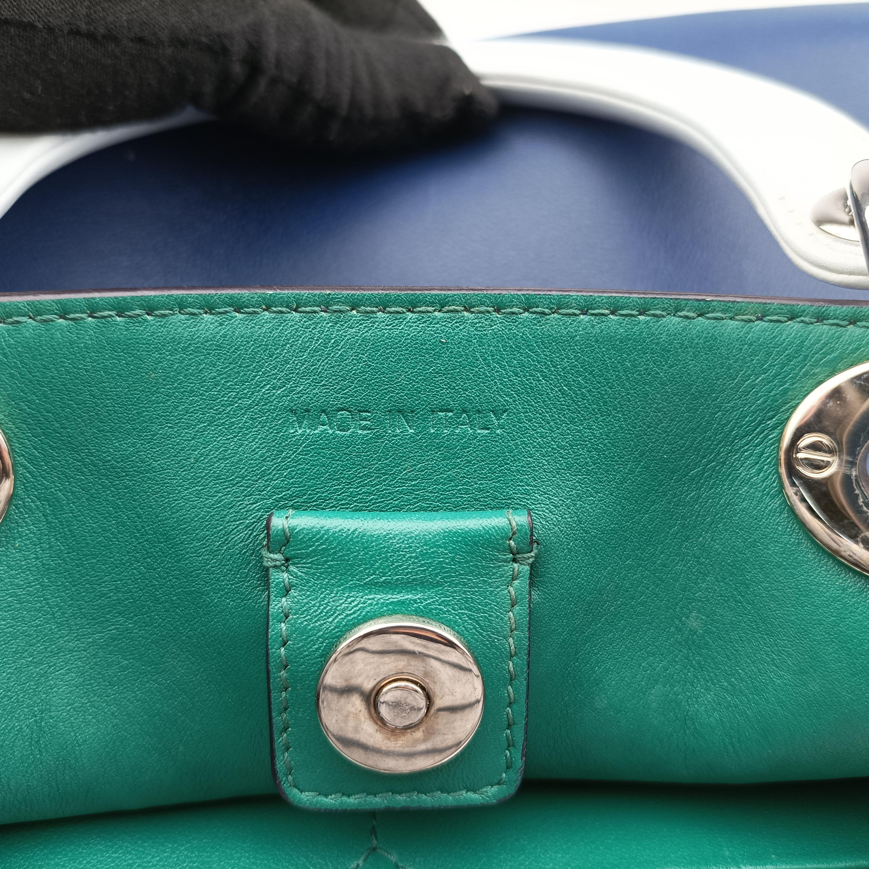 Vintage Christian Dior Diorissimo Blue x Light Blue Leather  shoulderbag | stylenewstar