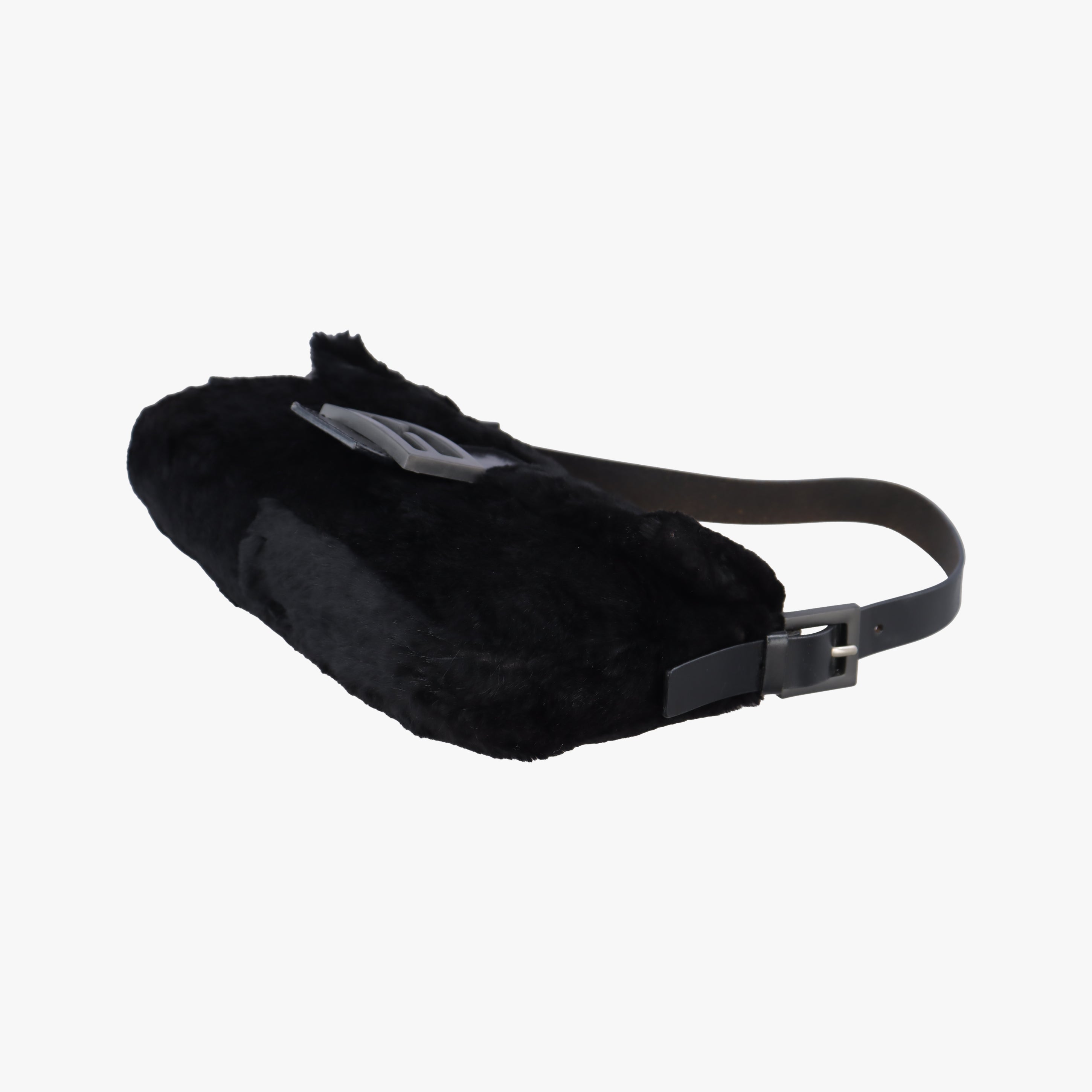 Pre-owned Fendi Baguette Black Fur×Leather  shoulderbag | stylenewstar