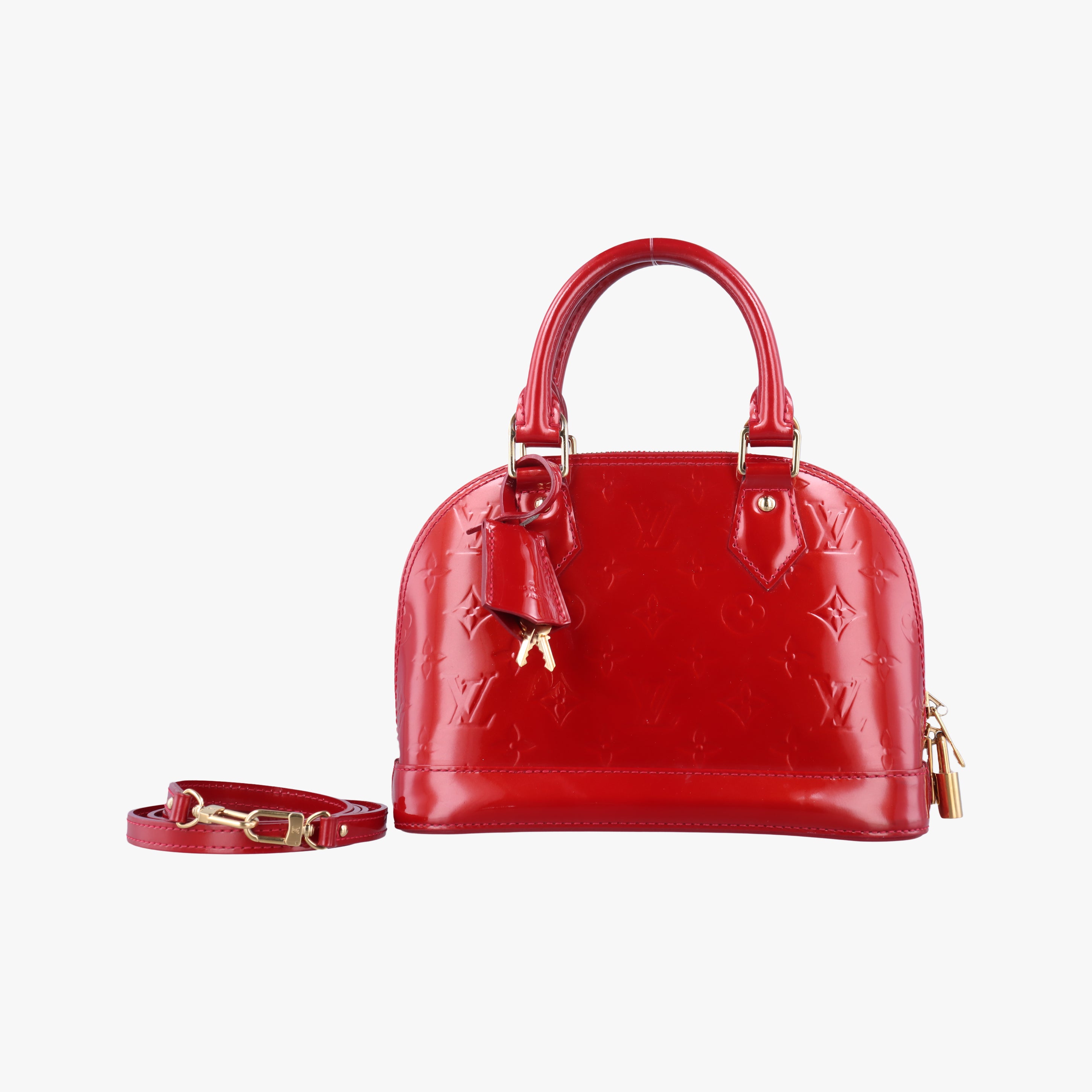 Pre-owned Louis Vuitton Alma BB pomme d'amour Vernis M91606 shoulderbag | stylenewstar