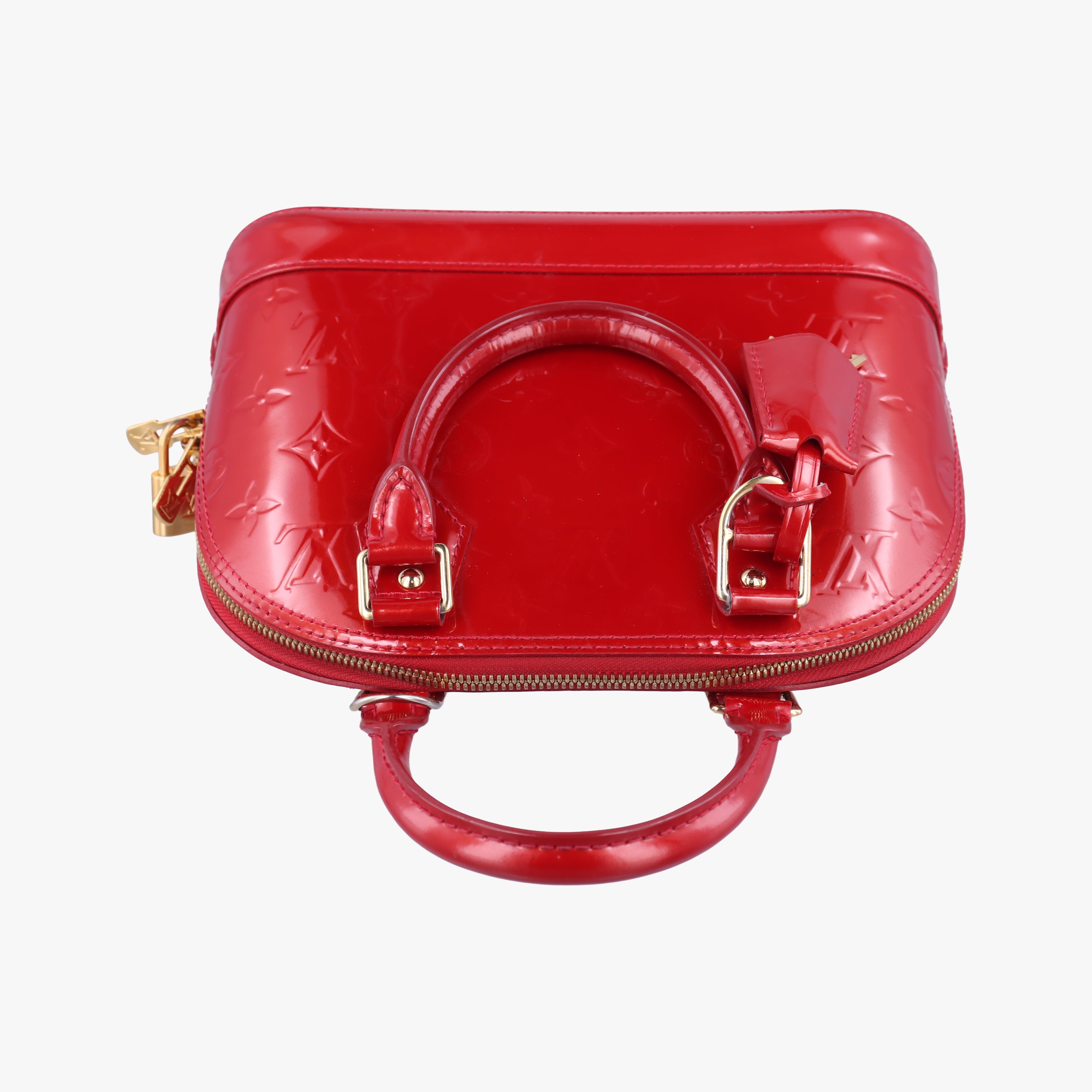 Pre-owned Louis Vuitton Alma BB pomme d'amour Vernis M91606 shoulderbag | stylenewstar