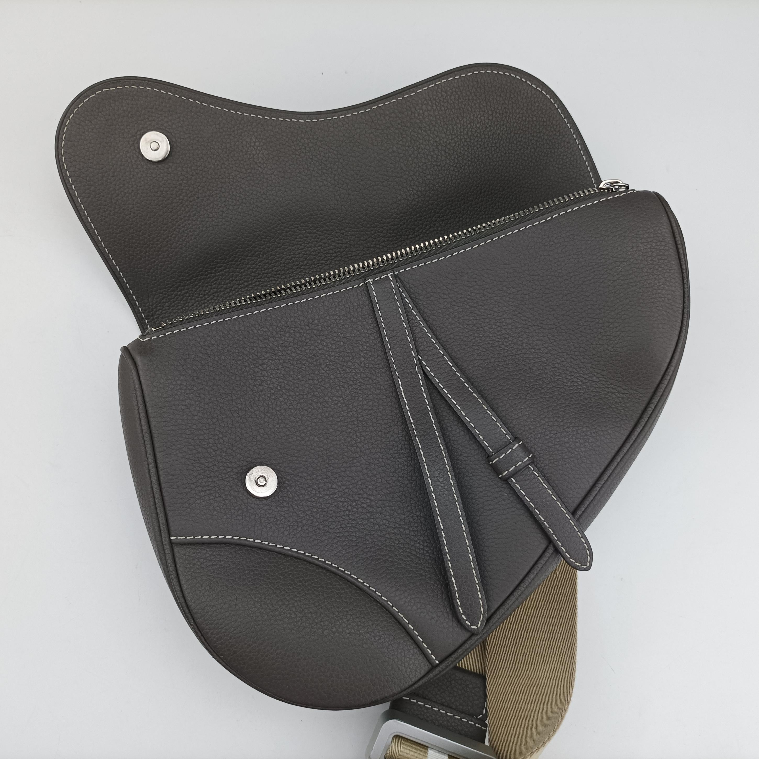 Vintage Christian Dior Saddle Grey Leather  bum bag/waist bag | stylenewstar
