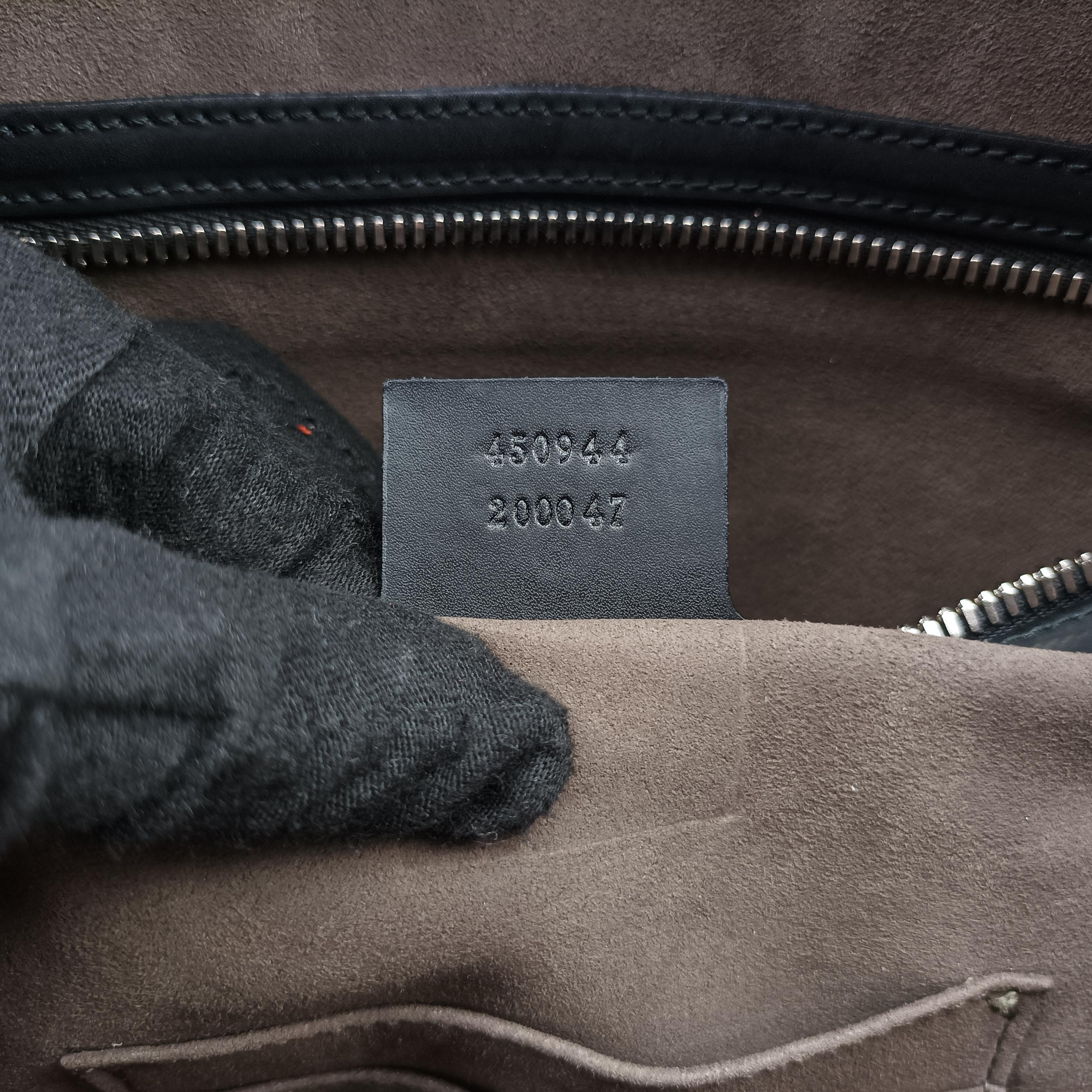 Pre-owned Gucci GG Supreme Brown×Black PVC coated canvas×Leather 450944 handbag | stylenewstar