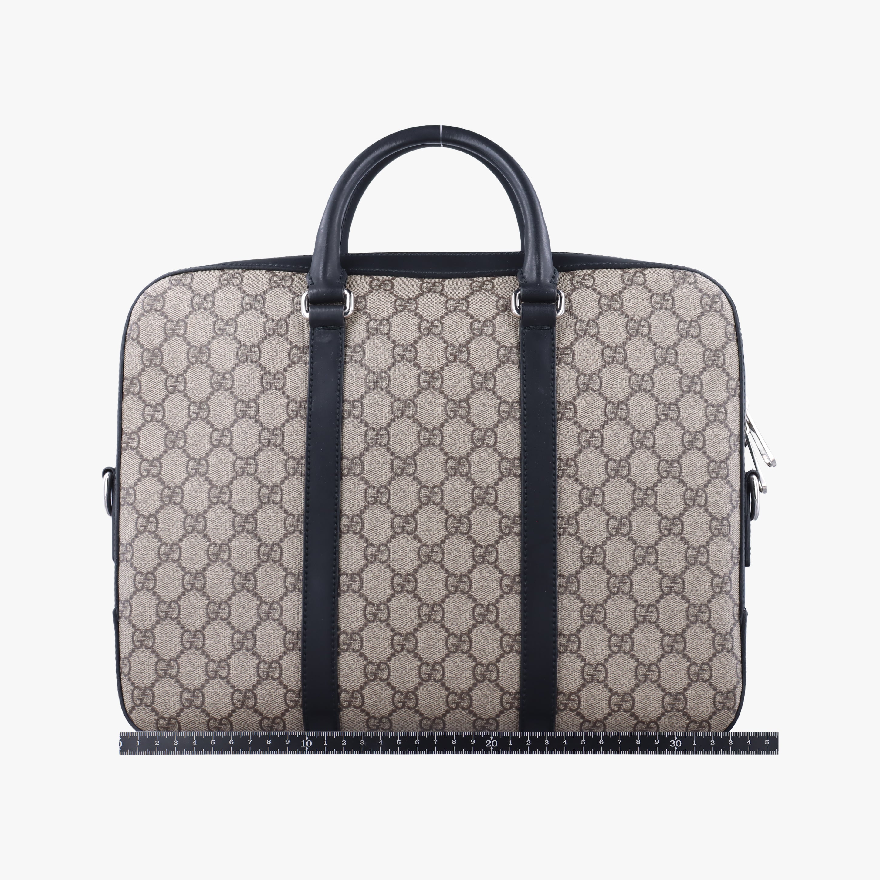 Pre-owned Gucci GG Supreme Brown×Black PVC coated canvas×Leather 450944 handbag | stylenewstar