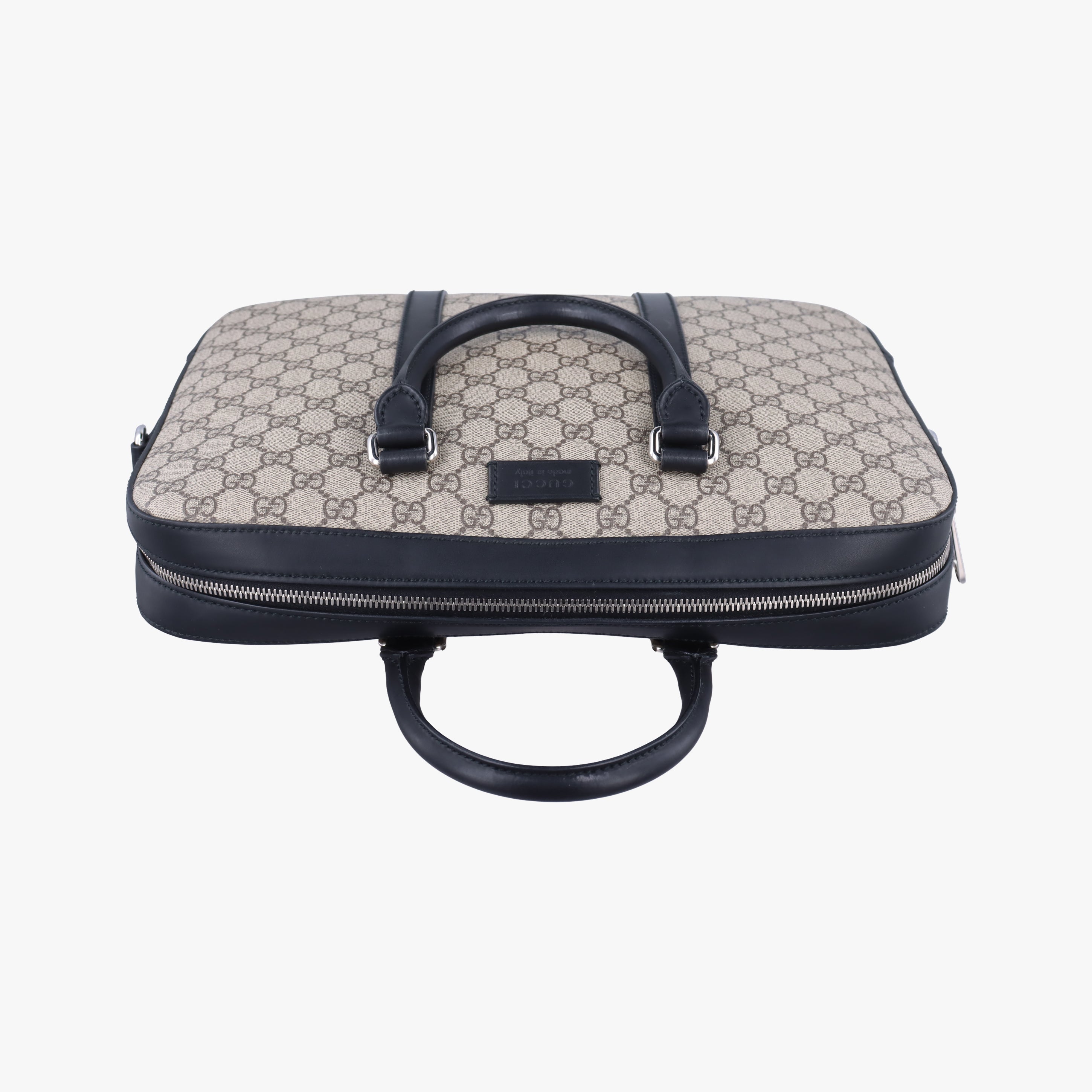 Pre-owned Gucci GG Supreme Brown×Black PVC coated canvas×Leather 450944 handbag | stylenewstar