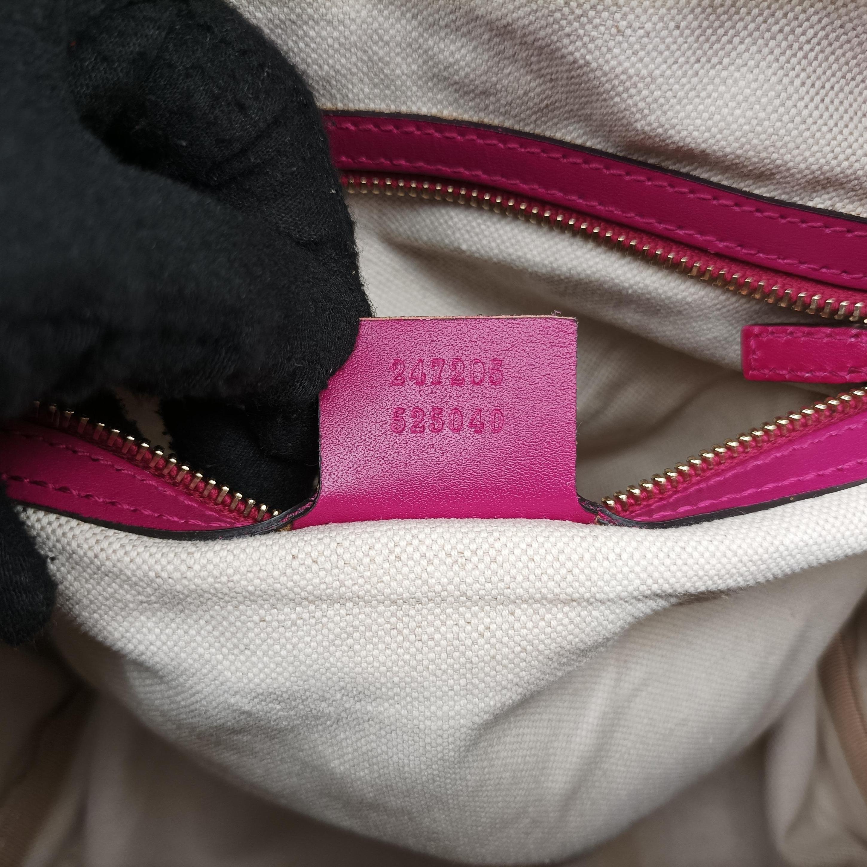 Secondhand Gucci Sherry Line beige×rose canvas×leather 247205 handbag | stylenewstar