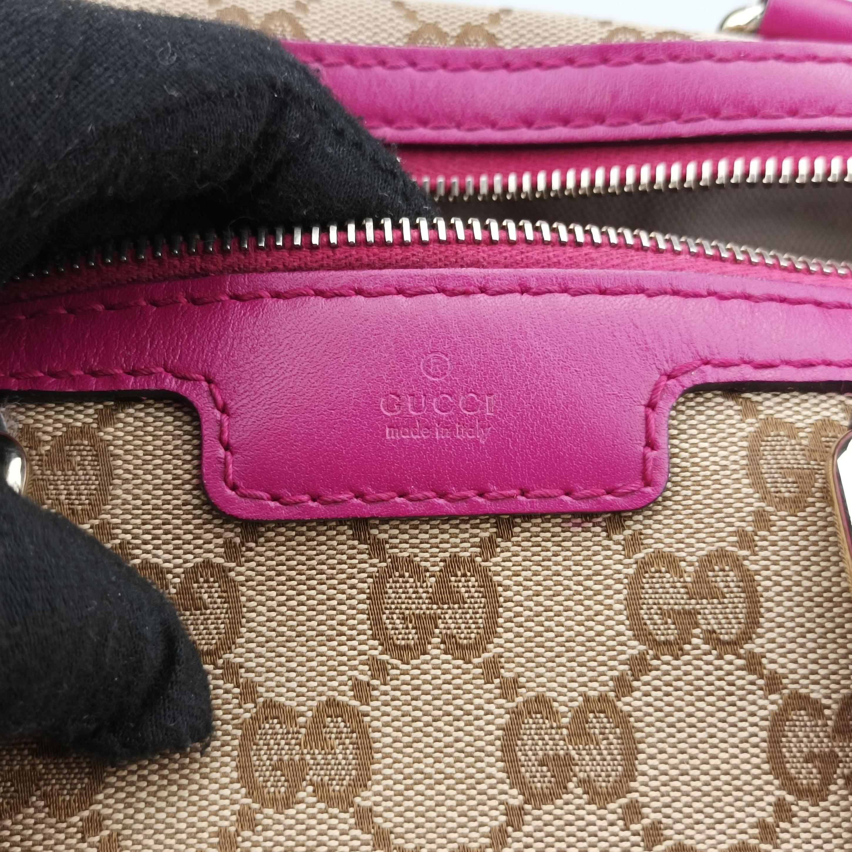 Secondhand Gucci Sherry Line beige×rose canvas×leather 247205 handbag | stylenewstar