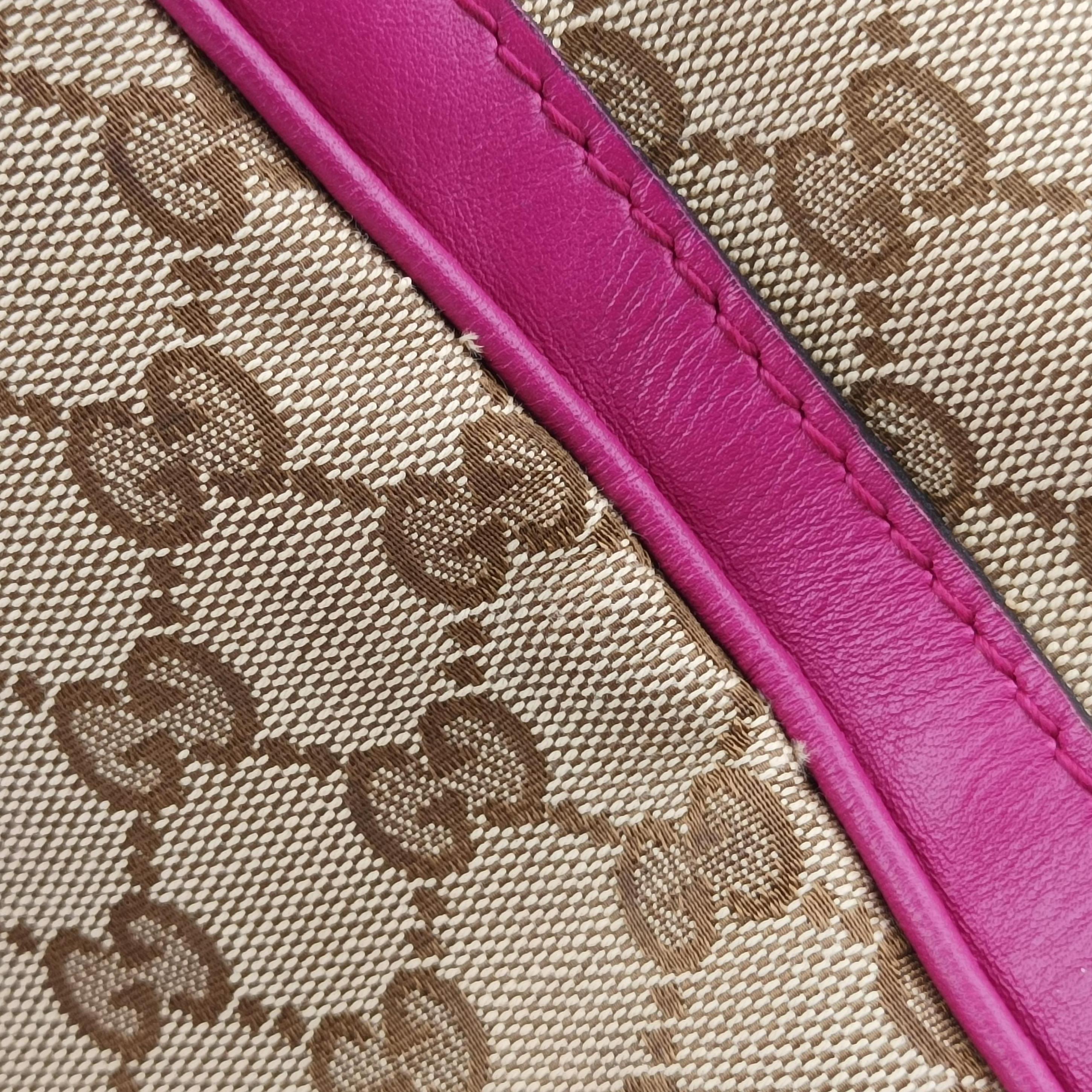 Secondhand Gucci Sherry Line beige×rose canvas×leather 247205 handbag | stylenewstar
