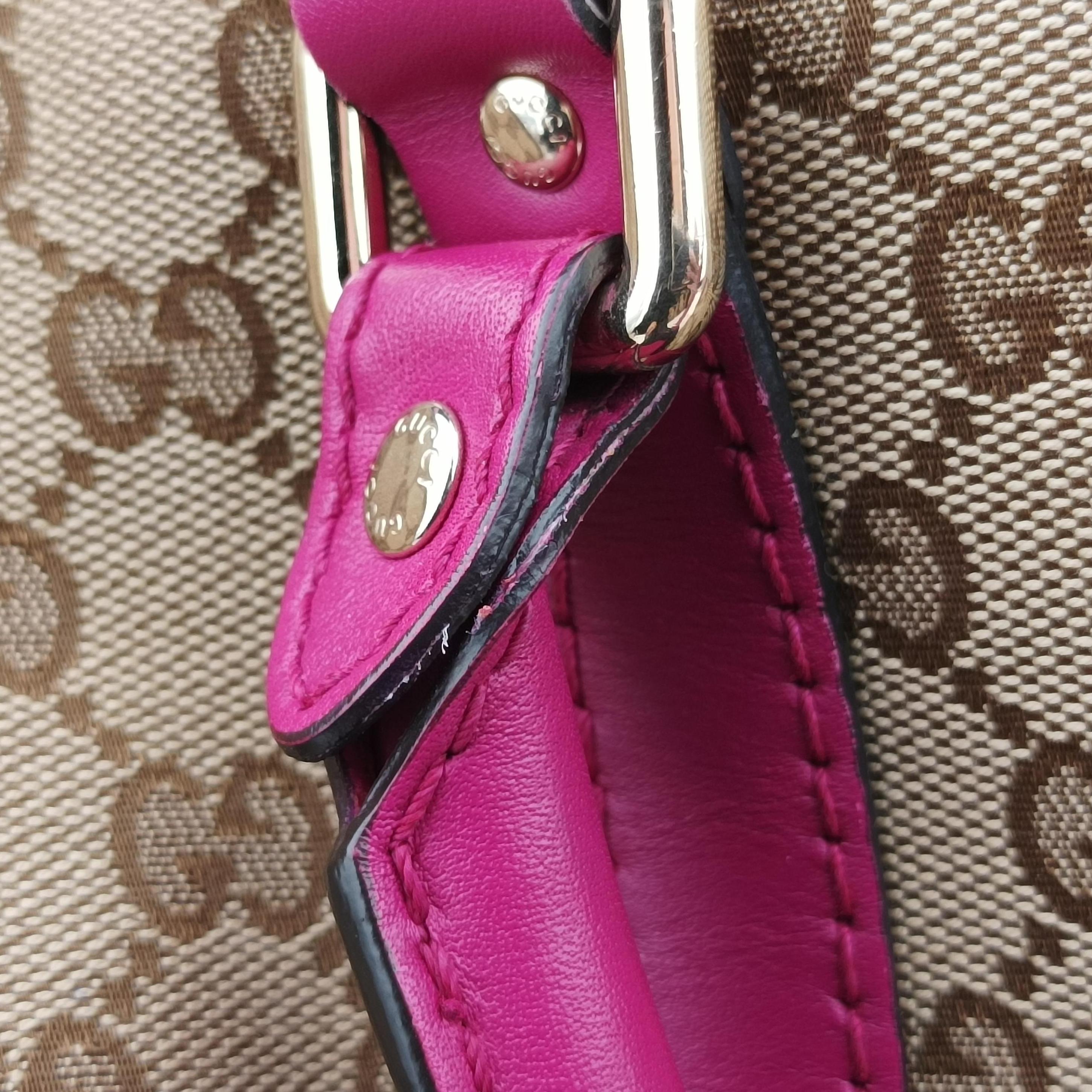 Secondhand Gucci Sherry Line beige×rose canvas×leather 247205 handbag | stylenewstar