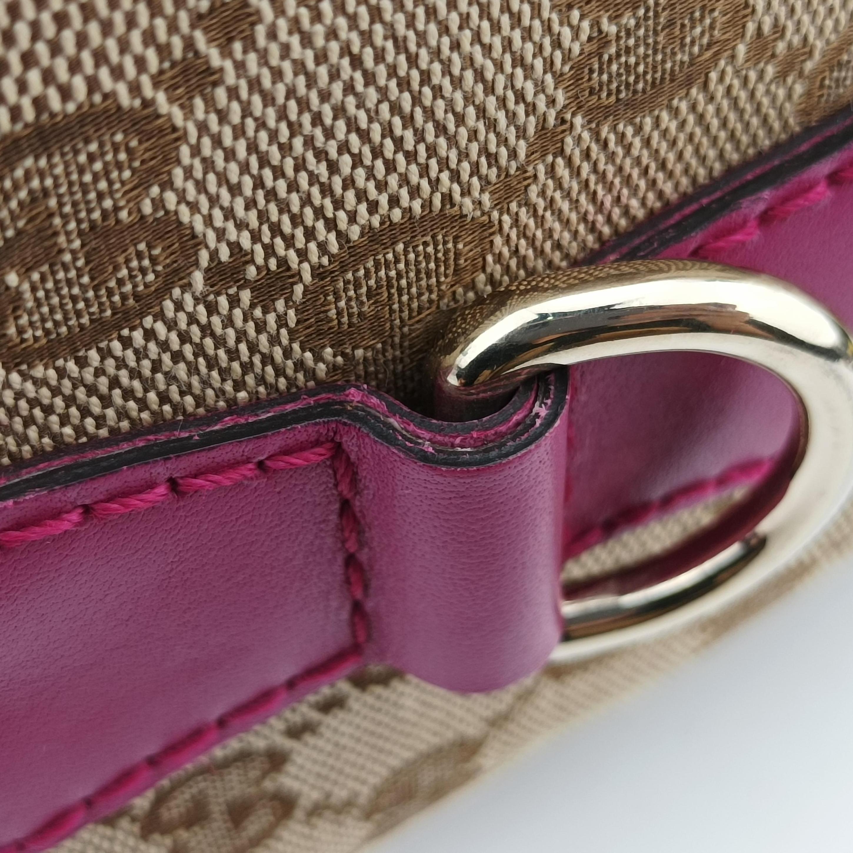 Secondhand Gucci Sherry Line beige×rose canvas×leather 247205 handbag | stylenewstar