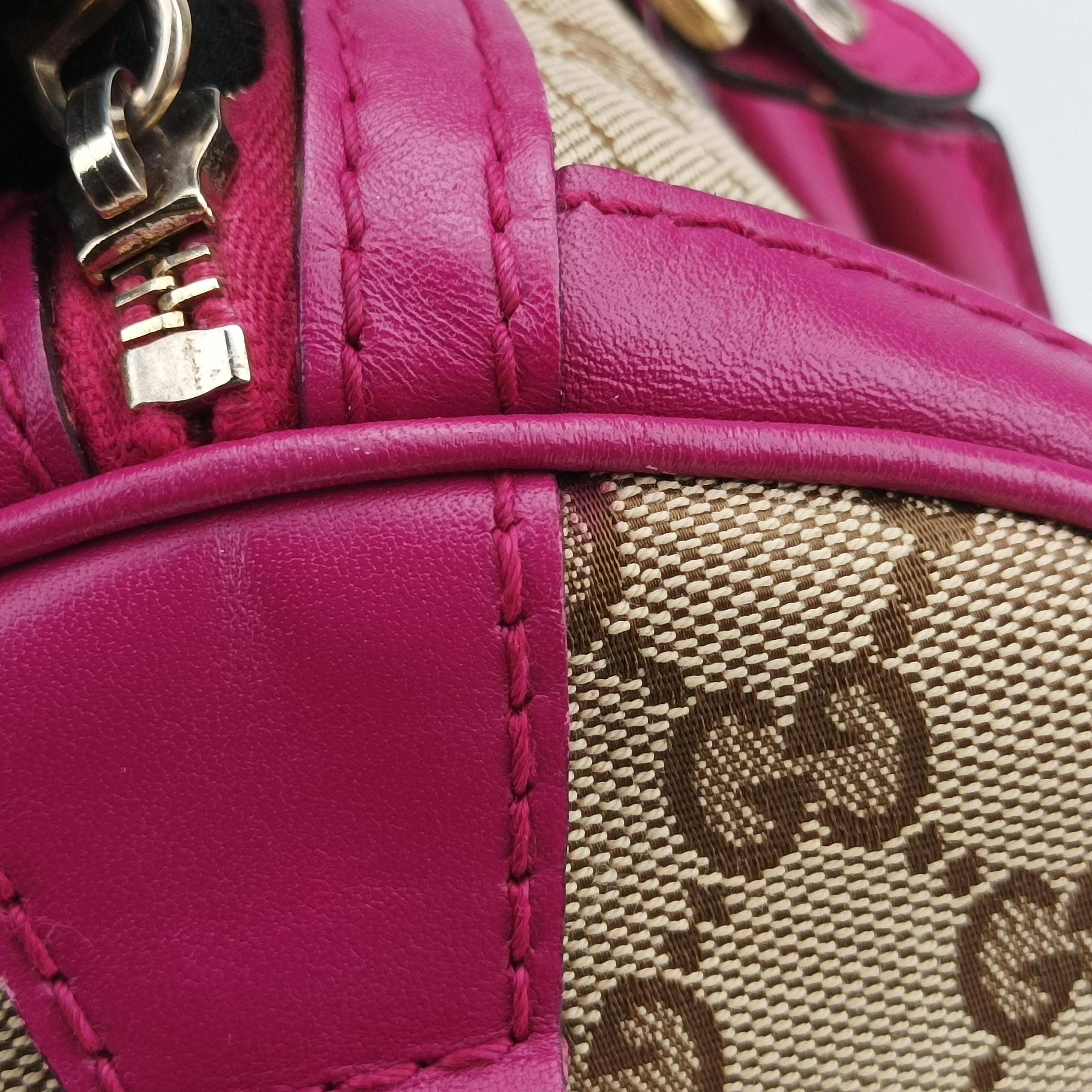 Secondhand Gucci Sherry Line beige×rose canvas×leather 247205 handbag | stylenewstar