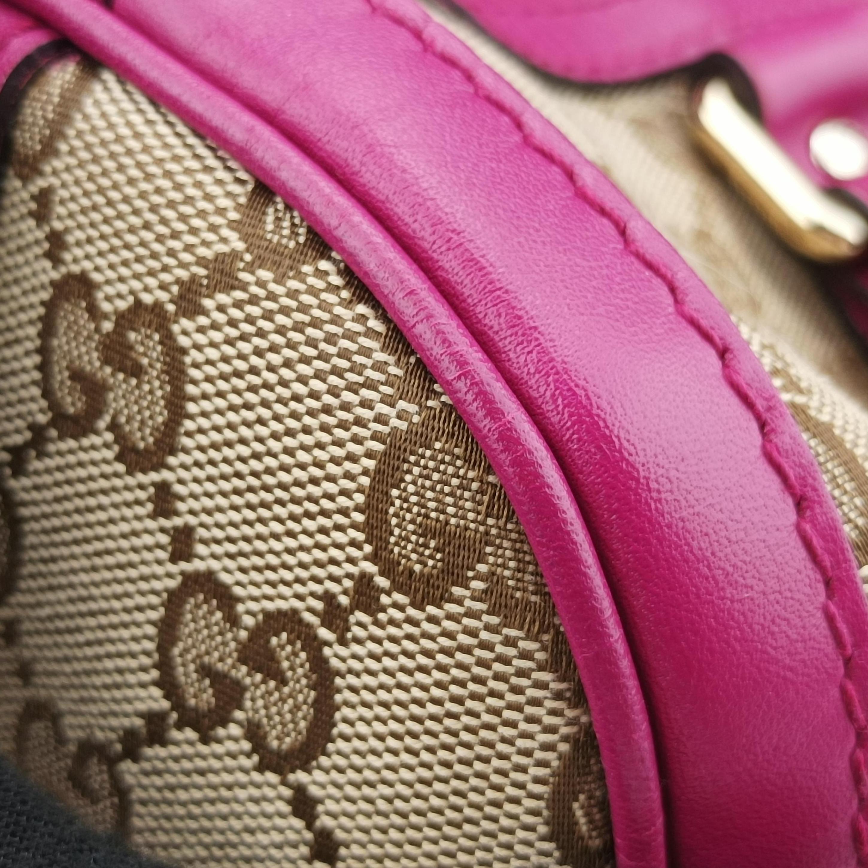 Secondhand Gucci Sherry Line beige×rose canvas×leather 247205 handbag | stylenewstar