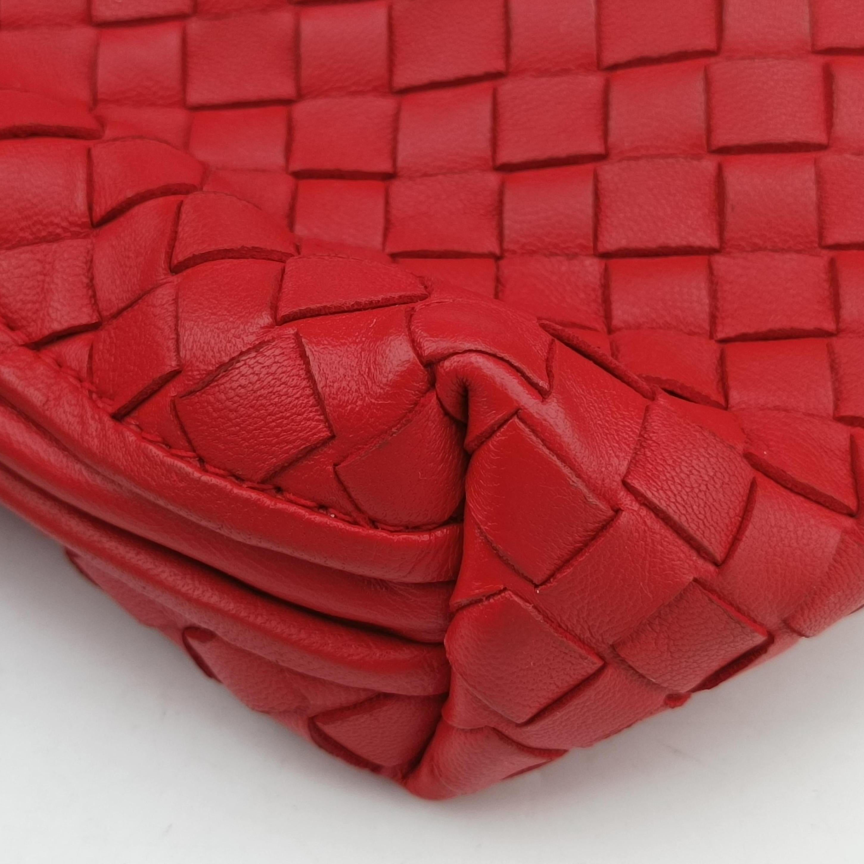 Vintage Bottega Veneta NODINI Intrecciato Red lambskin  shoulderbag | stylenewstar