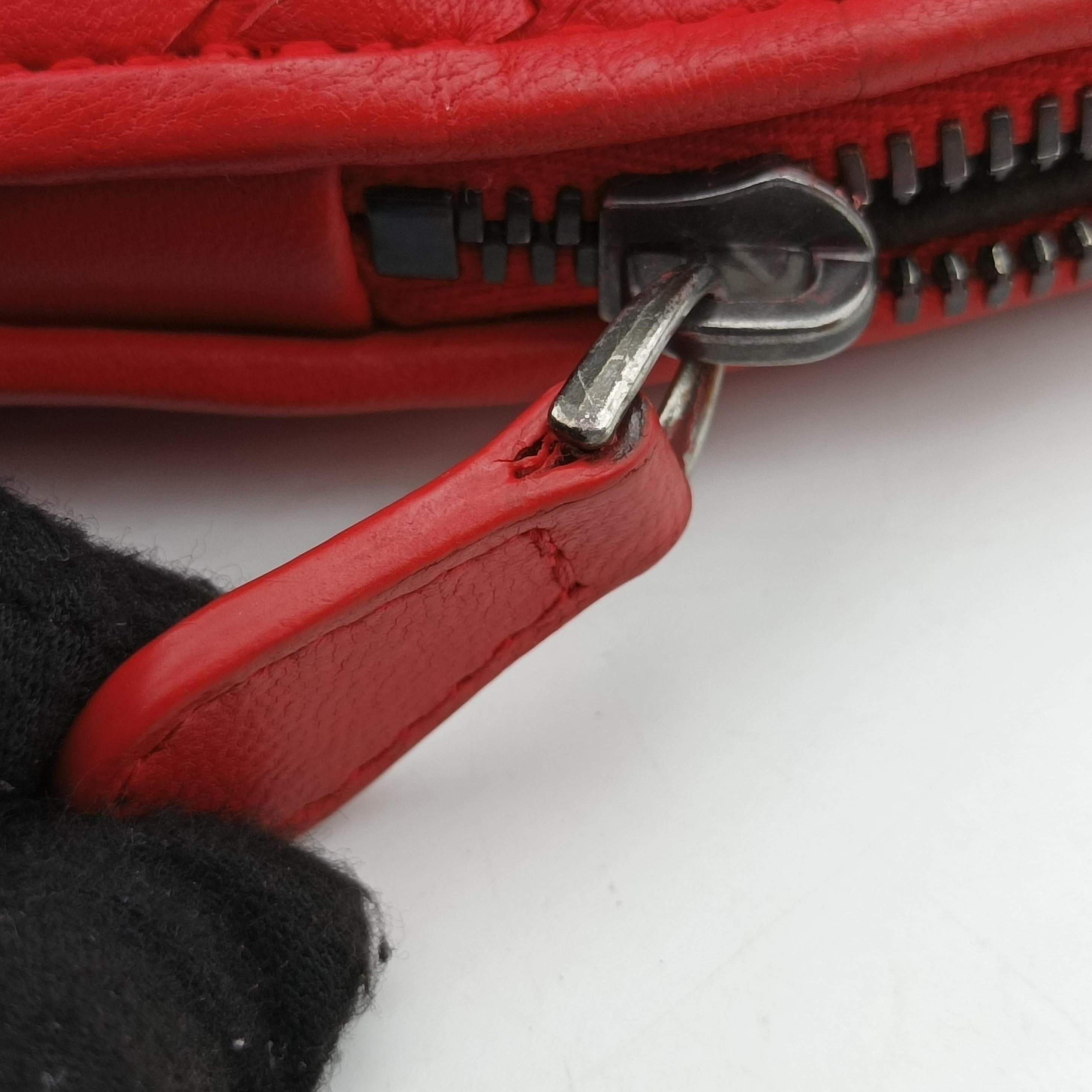 Vintage Bottega Veneta NODINI Intrecciato Red lambskin  shoulderbag | stylenewstar