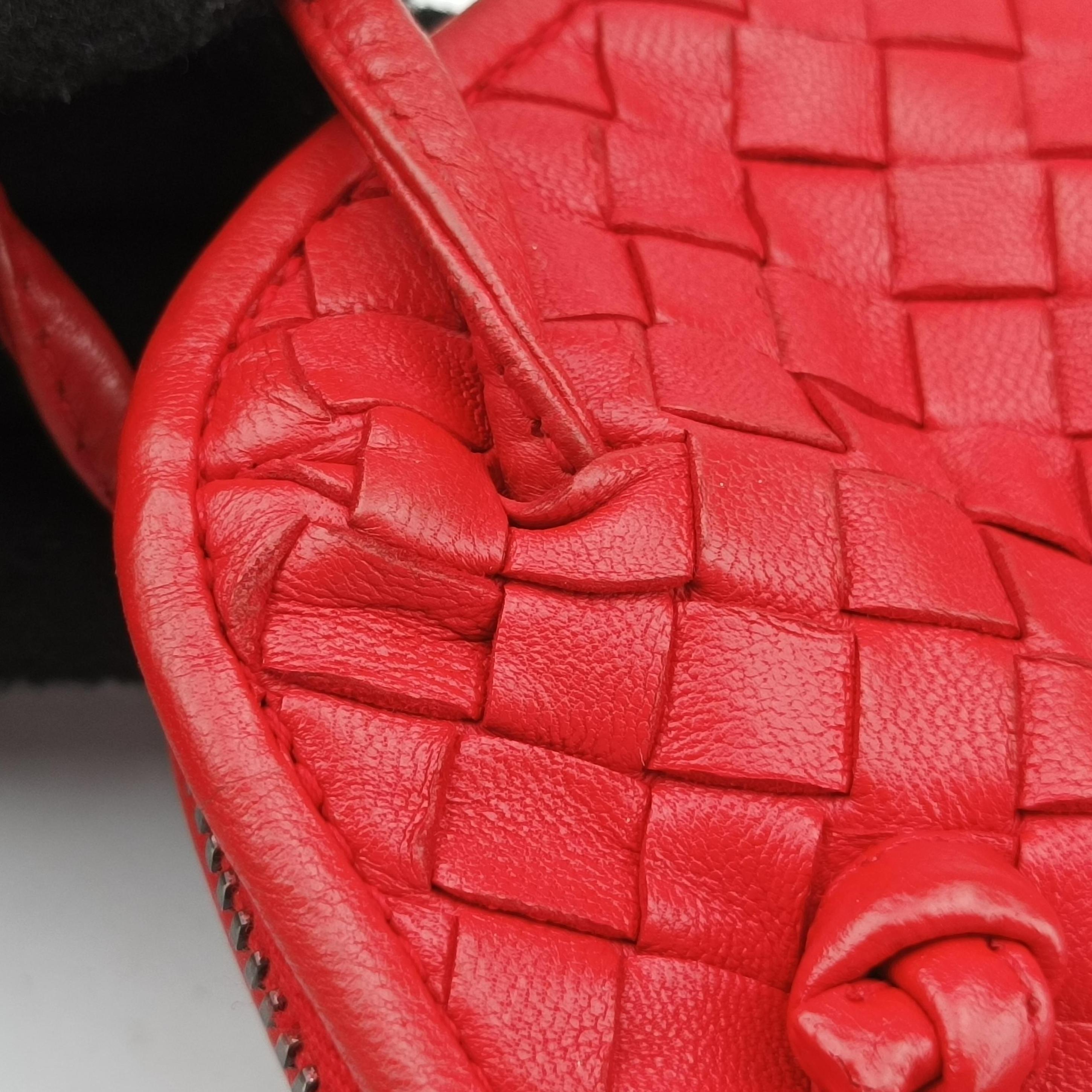 Vintage Bottega Veneta NODINI Intrecciato Red lambskin  shoulderbag | stylenewstar