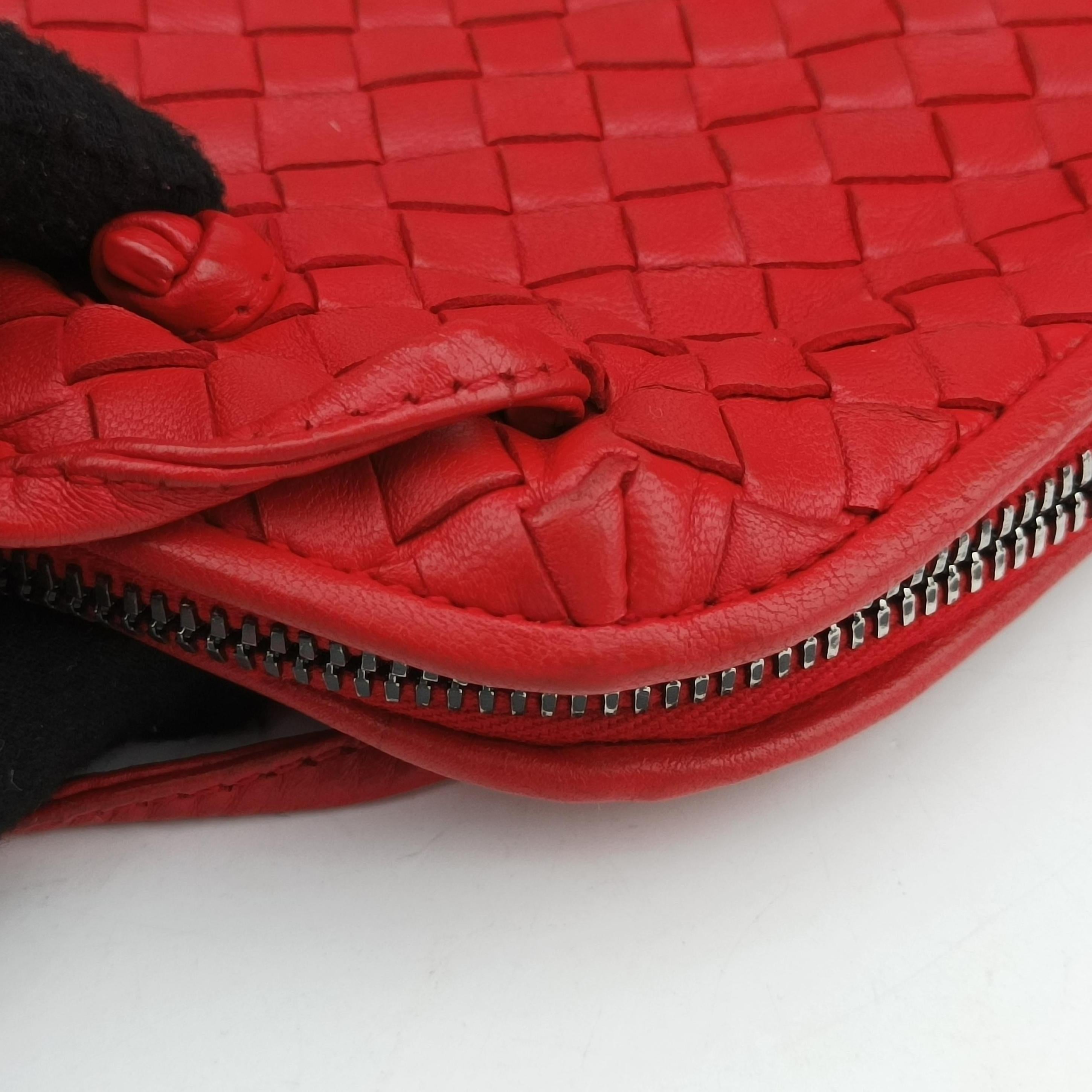 Vintage Bottega Veneta NODINI Intrecciato Red lambskin  shoulderbag | stylenewstar