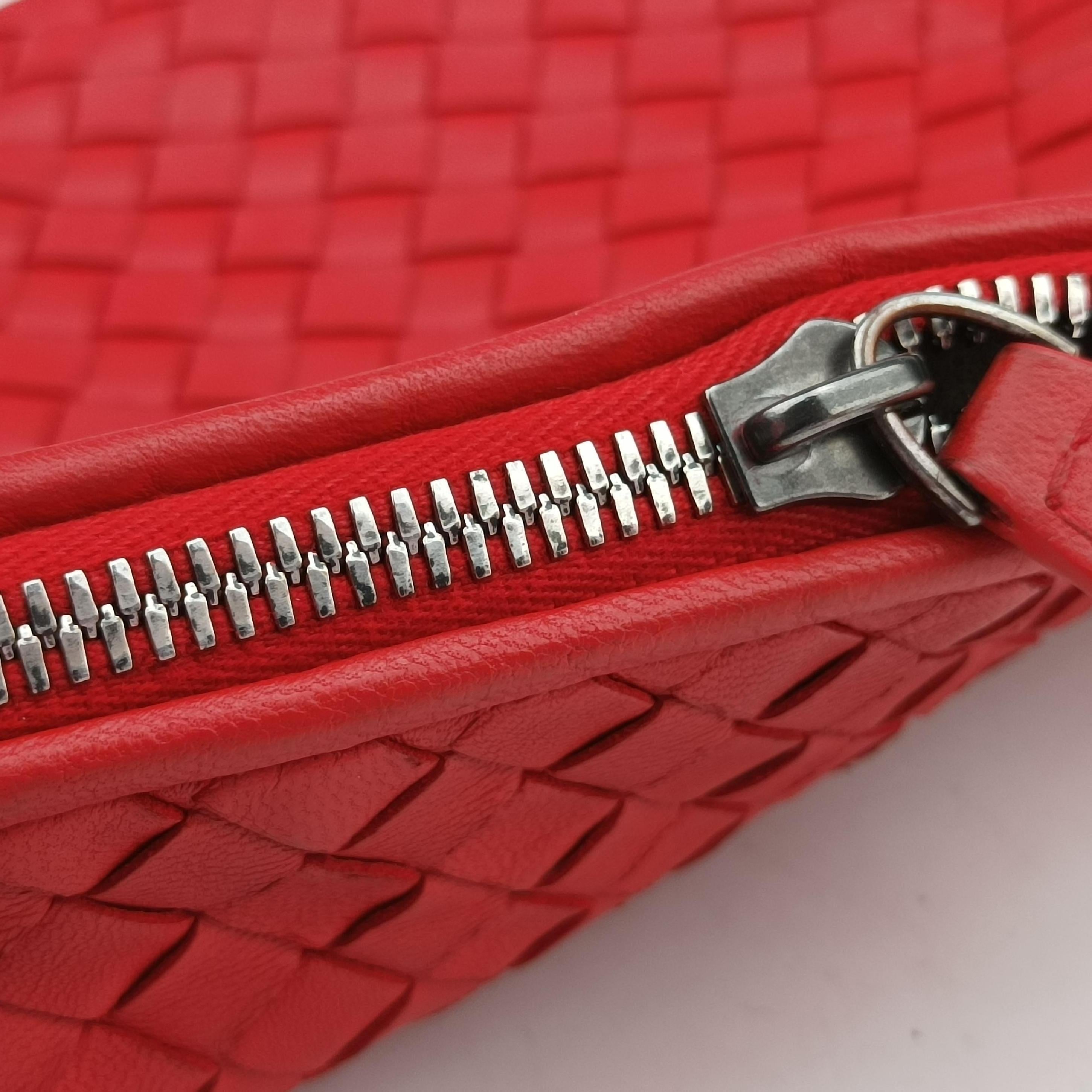 Vintage Bottega Veneta NODINI Intrecciato Red lambskin  shoulderbag | stylenewstar