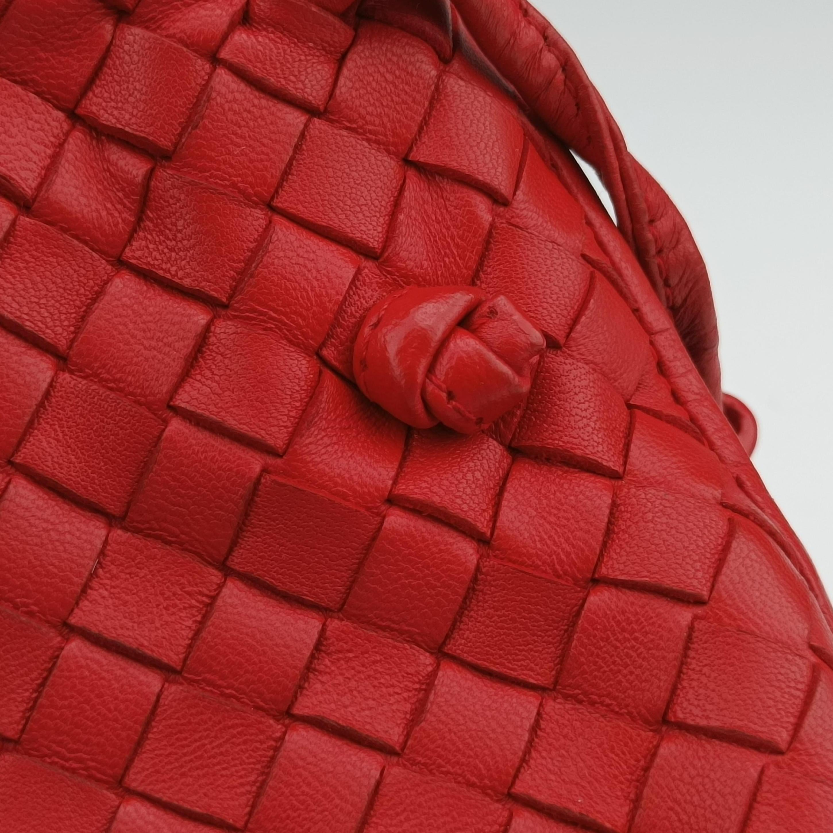 Vintage Bottega Veneta NODINI Intrecciato Red lambskin  shoulderbag | stylenewstar