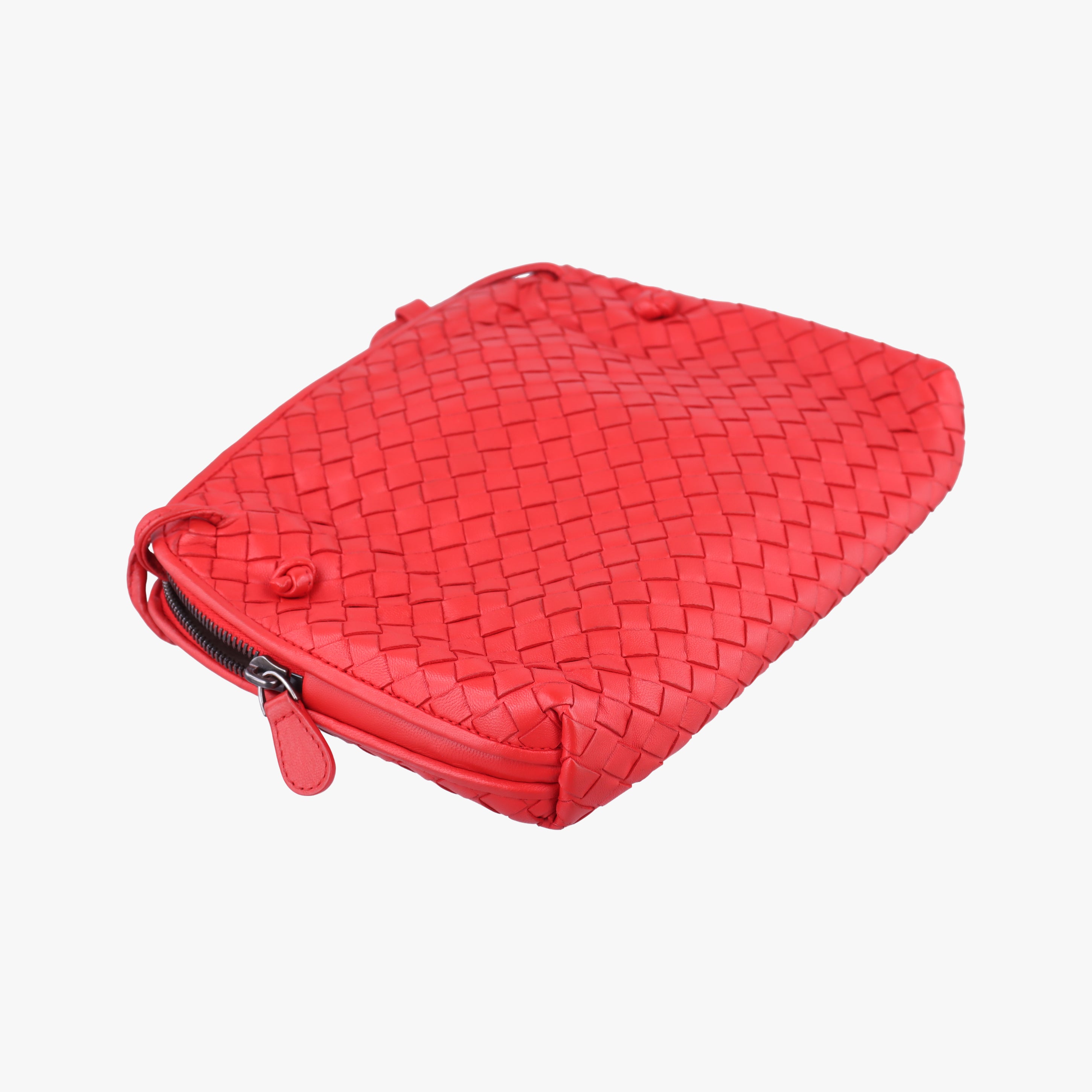 Vintage Bottega Veneta NODINI Intrecciato Red lambskin  shoulderbag | stylenewstar