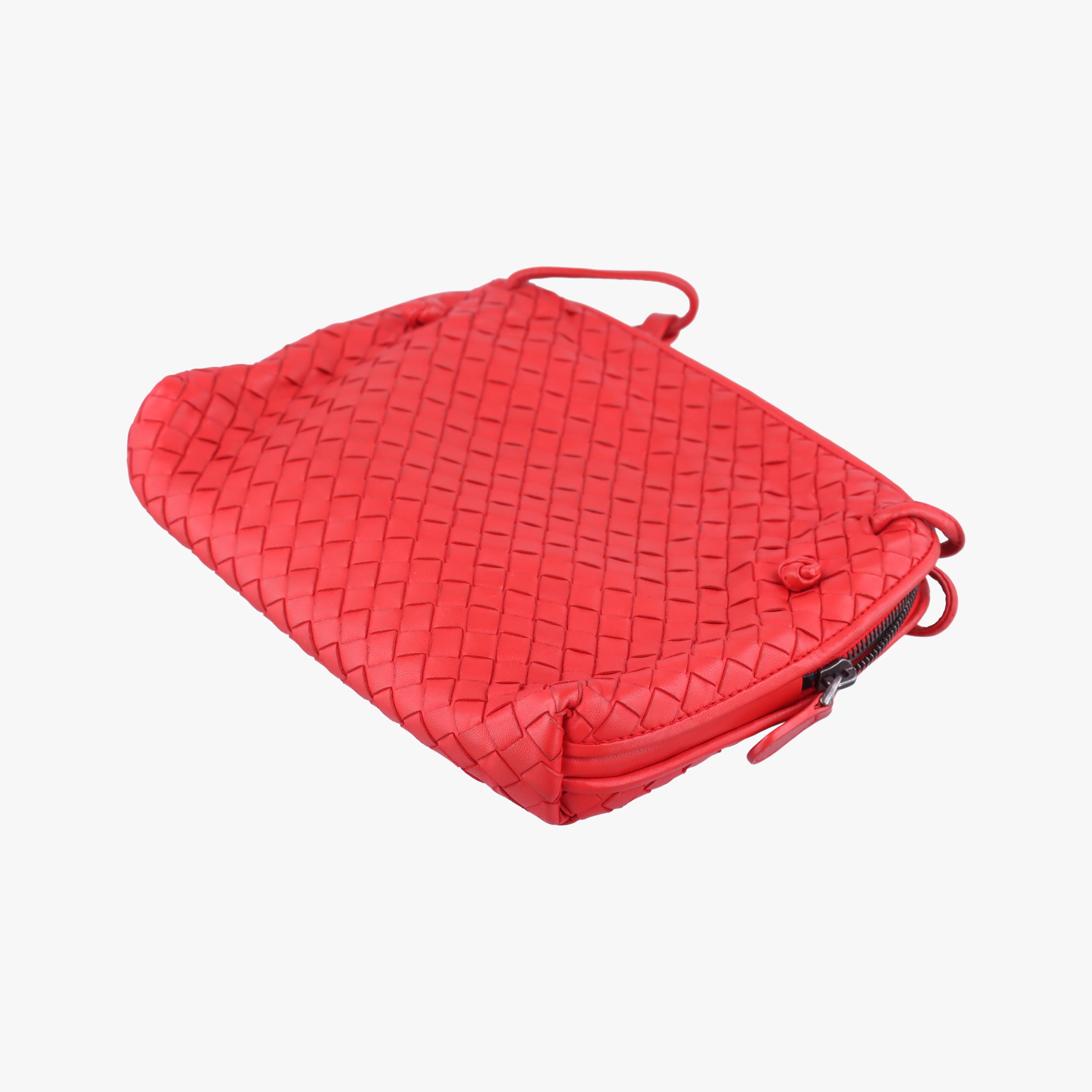 Vintage Bottega Veneta NODINI Intrecciato Red lambskin  shoulderbag | stylenewstar