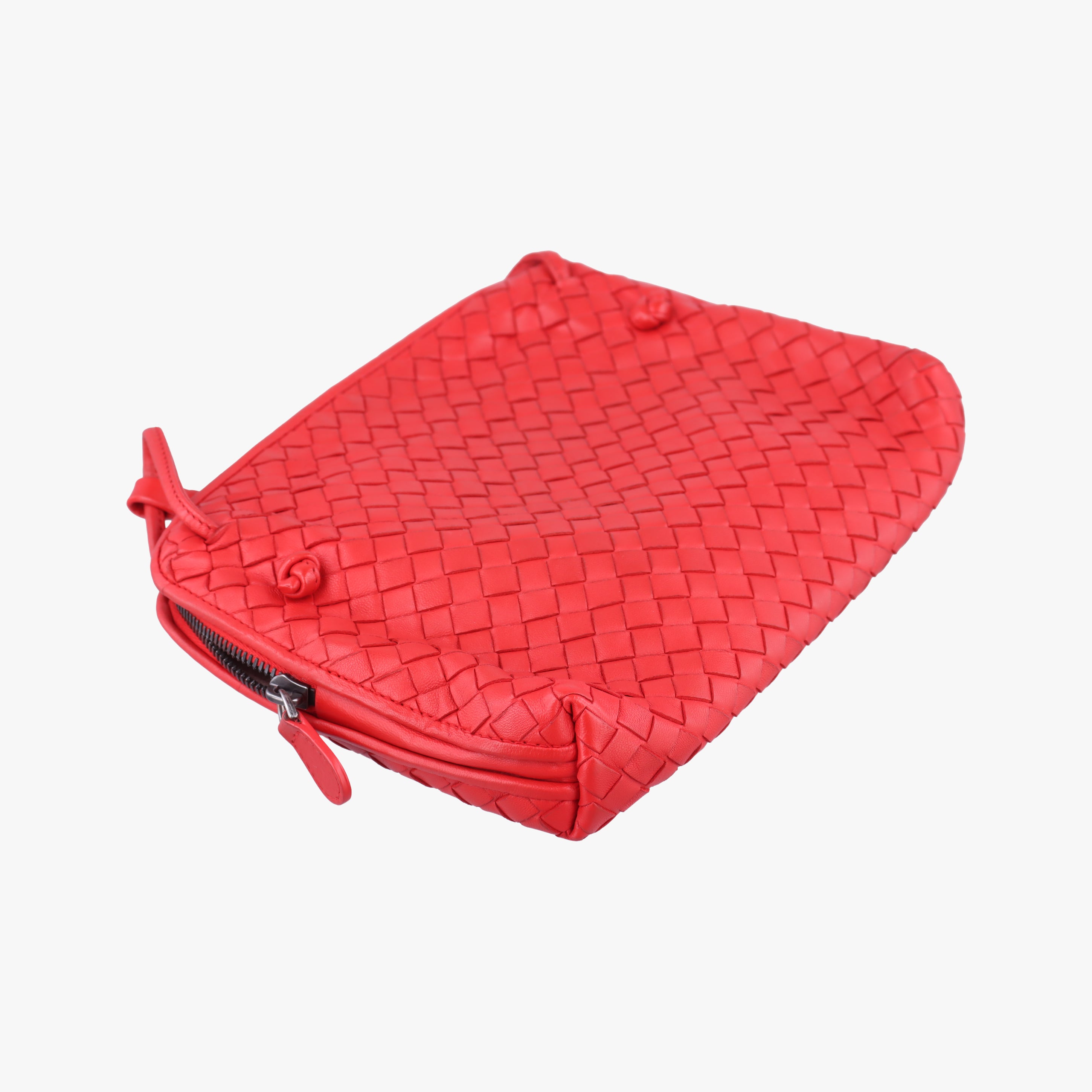 Vintage Bottega Veneta NODINI Intrecciato Red lambskin  shoulderbag | stylenewstar