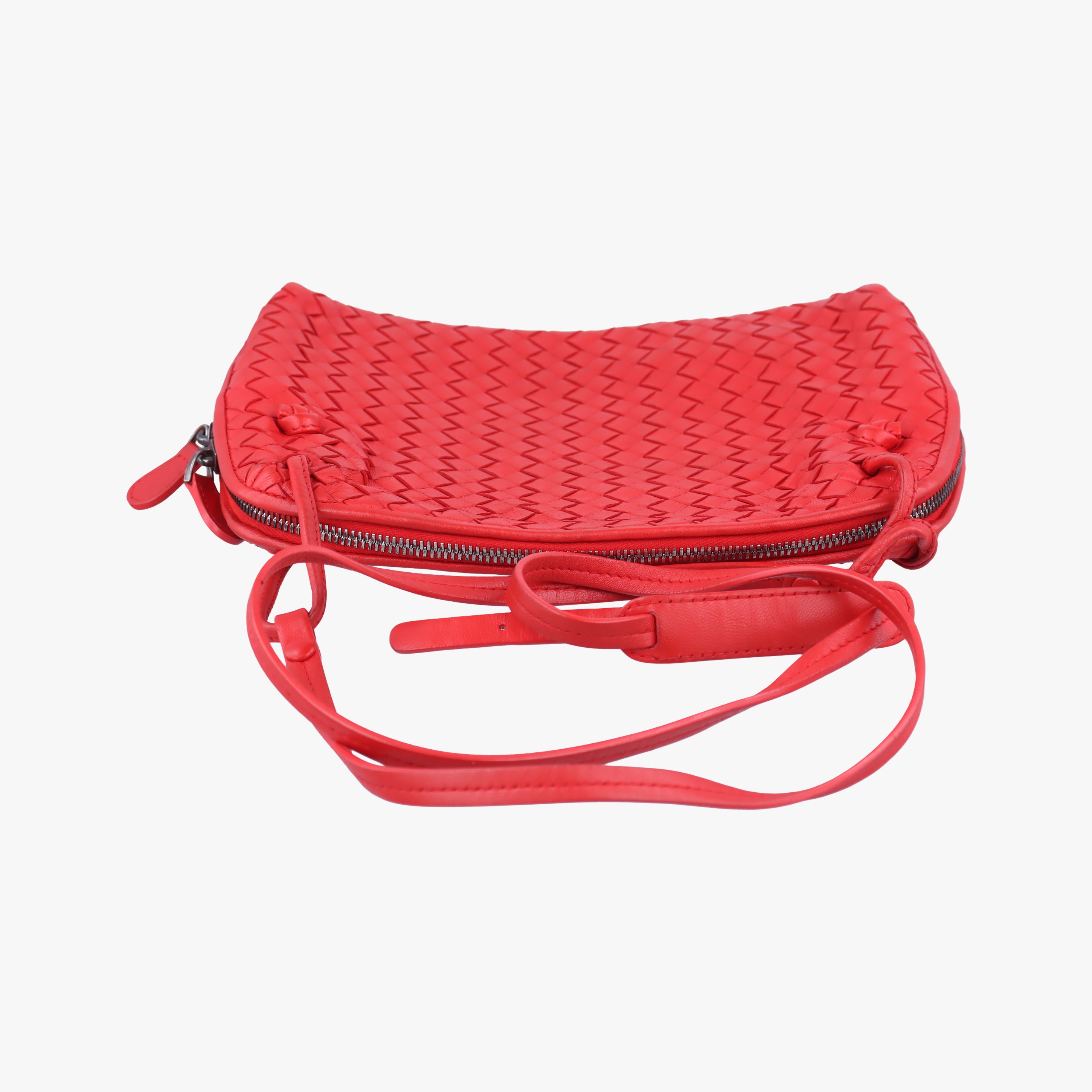Vintage Bottega Veneta NODINI Intrecciato Red lambskin  shoulderbag | stylenewstar