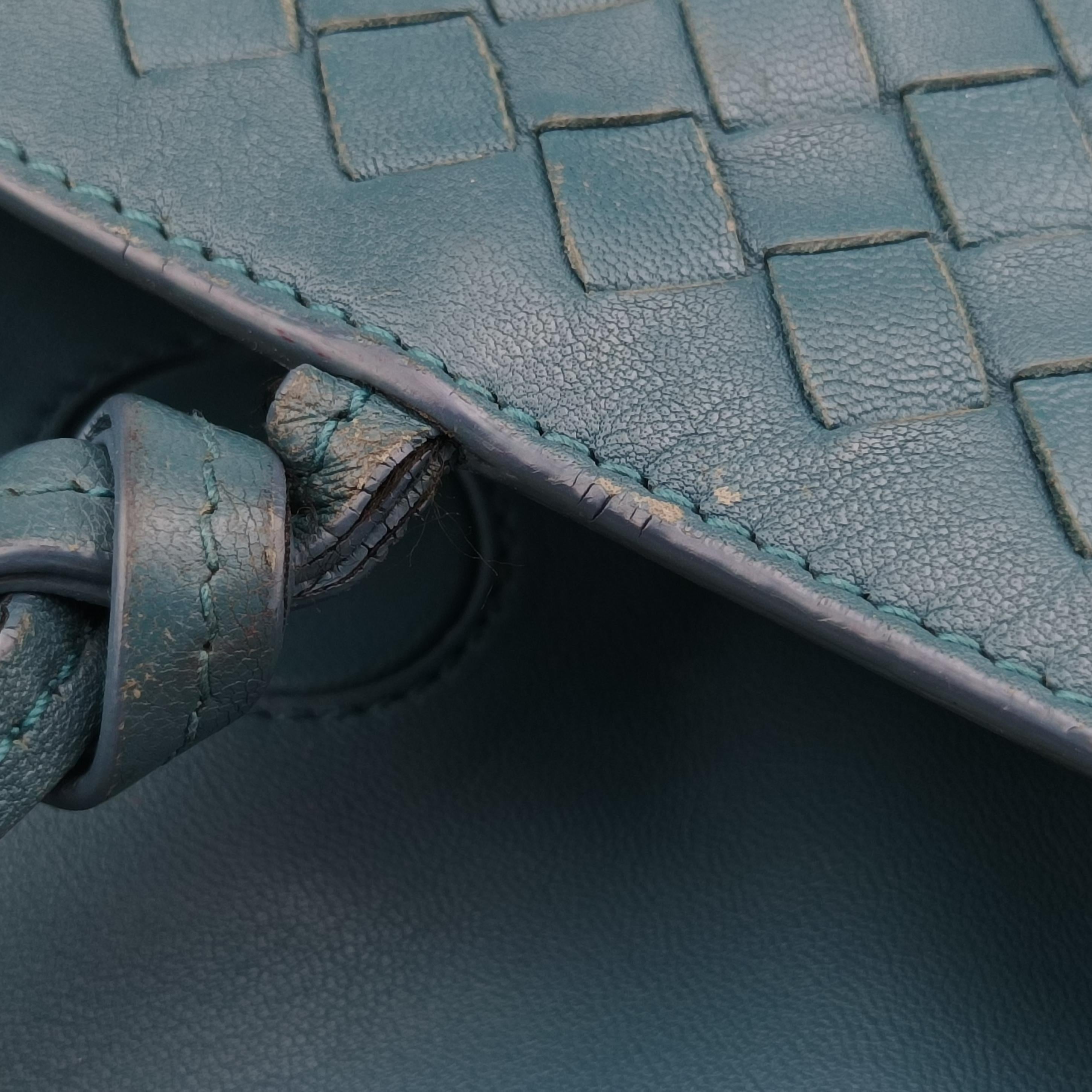 Vintage Bottega Veneta Intrecciato Blue lambskin  shoulderbag | stylenewstar