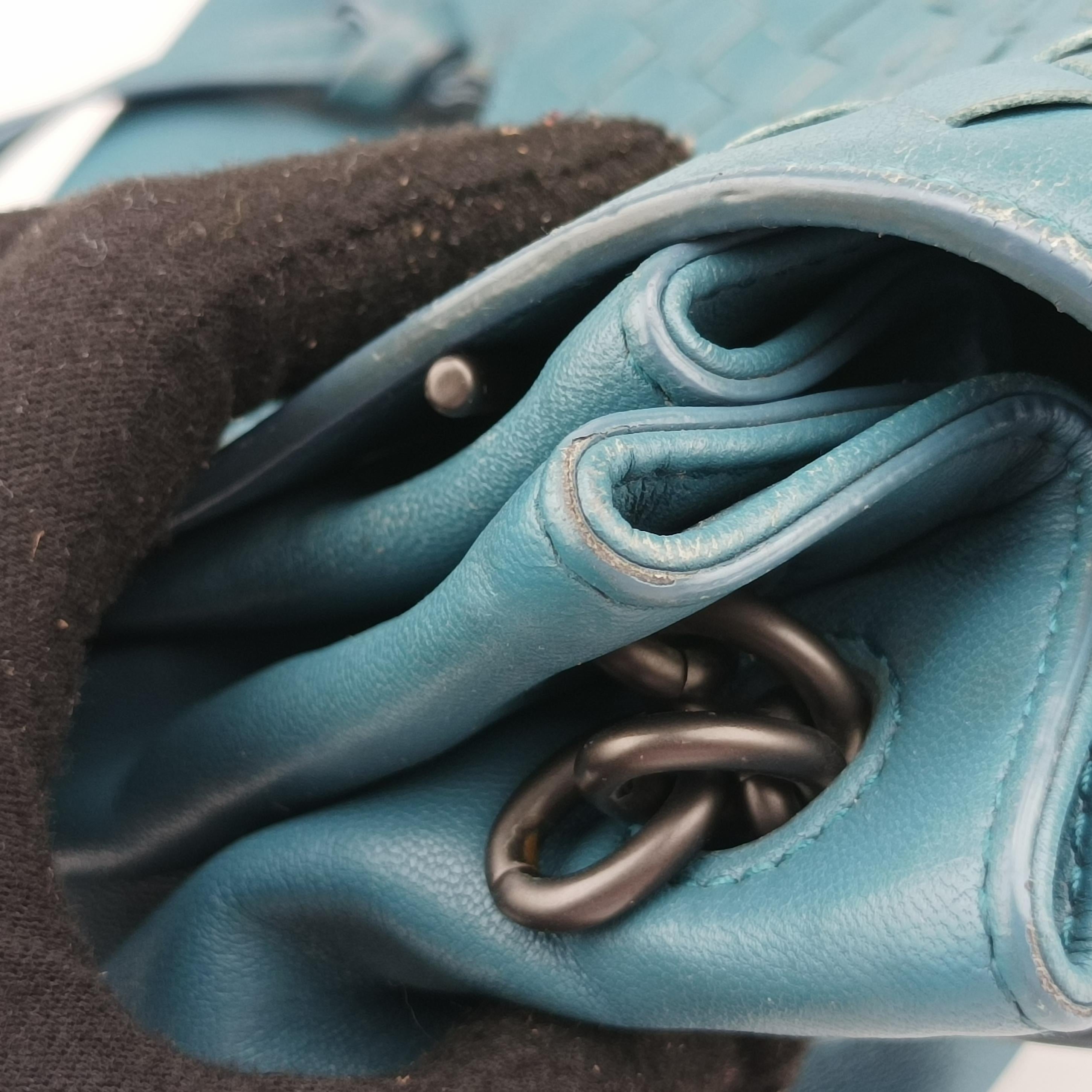 Vintage Bottega Veneta Intrecciato Blue lambskin  shoulderbag | stylenewstar
