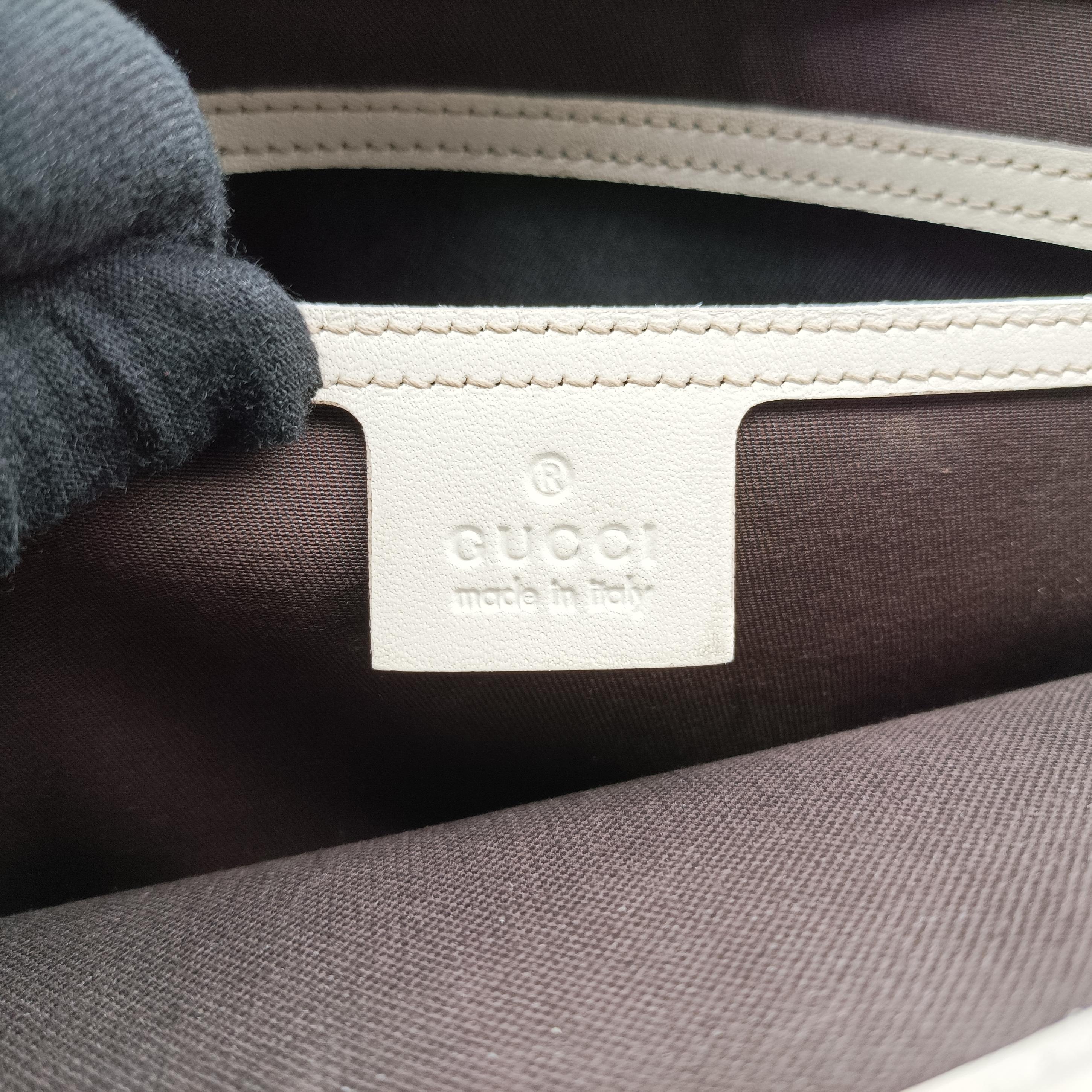 Pre-owned Gucci GG Plus Messenger Brown×White PVC coated canvas 201732 shoulderbag | stylenewstar