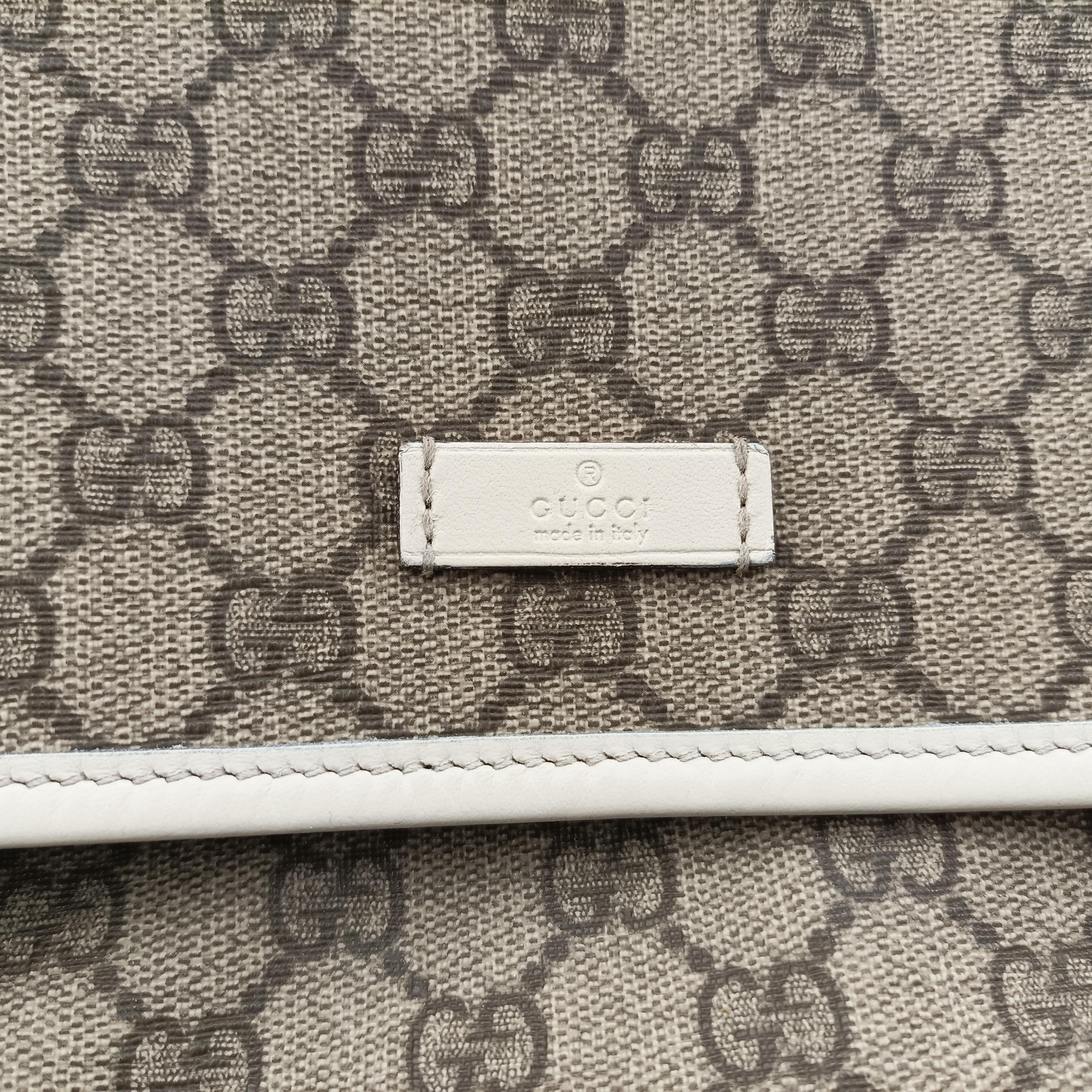 Pre-owned Gucci GG Plus Messenger Brown×White PVC coated canvas 201732 shoulderbag | stylenewstar