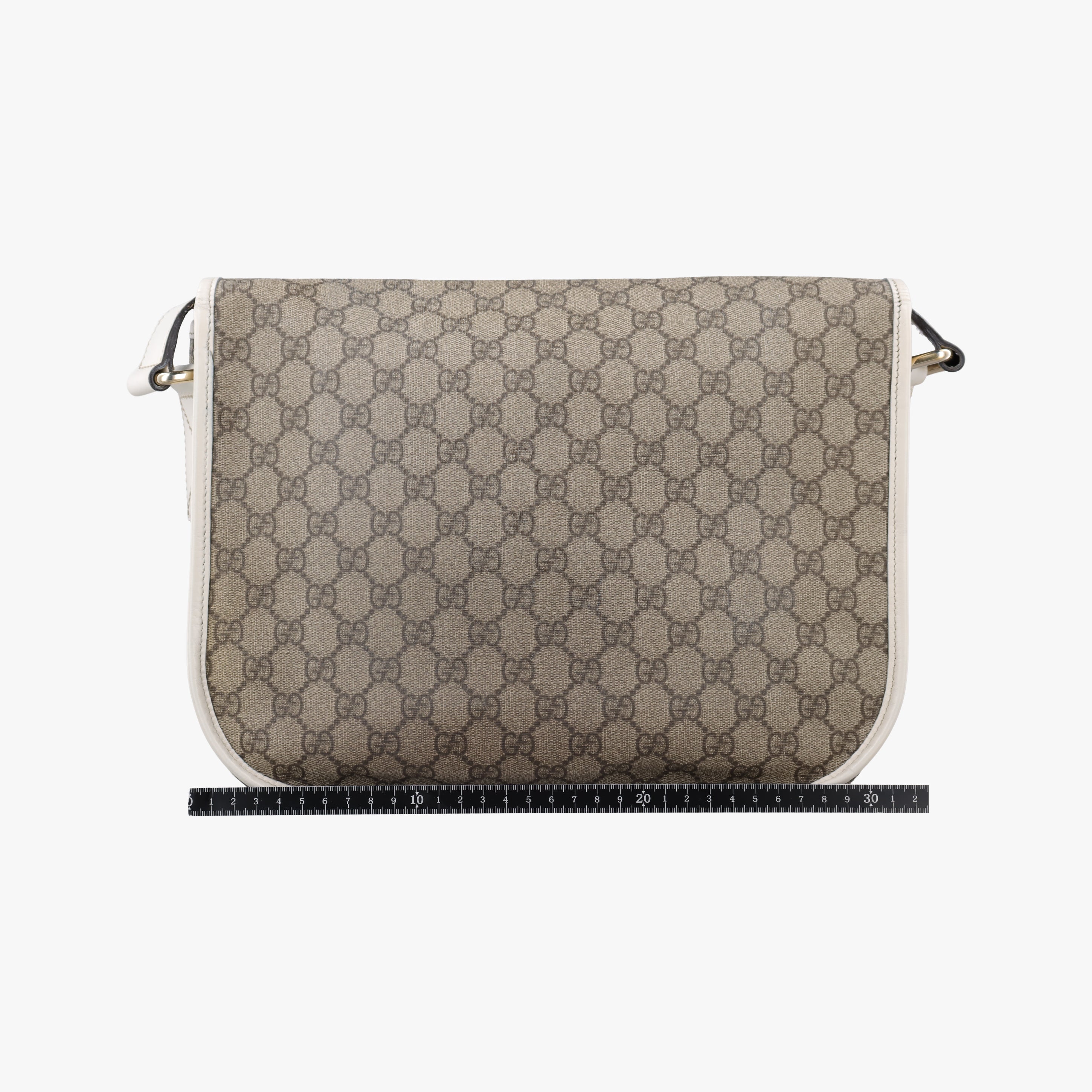 Pre-owned Gucci GG Plus Messenger Brown×White PVC coated canvas 201732 shoulderbag | stylenewstar