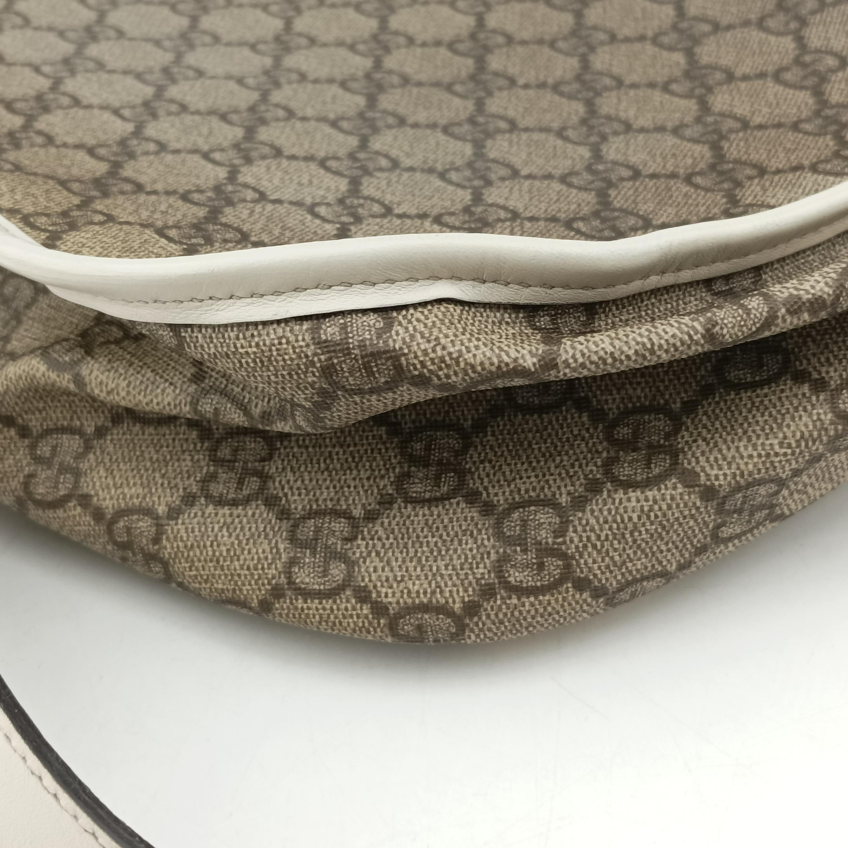 Pre-owned Gucci GG Plus Messenger Brown×White PVC coated canvas 201732 shoulderbag | stylenewstar