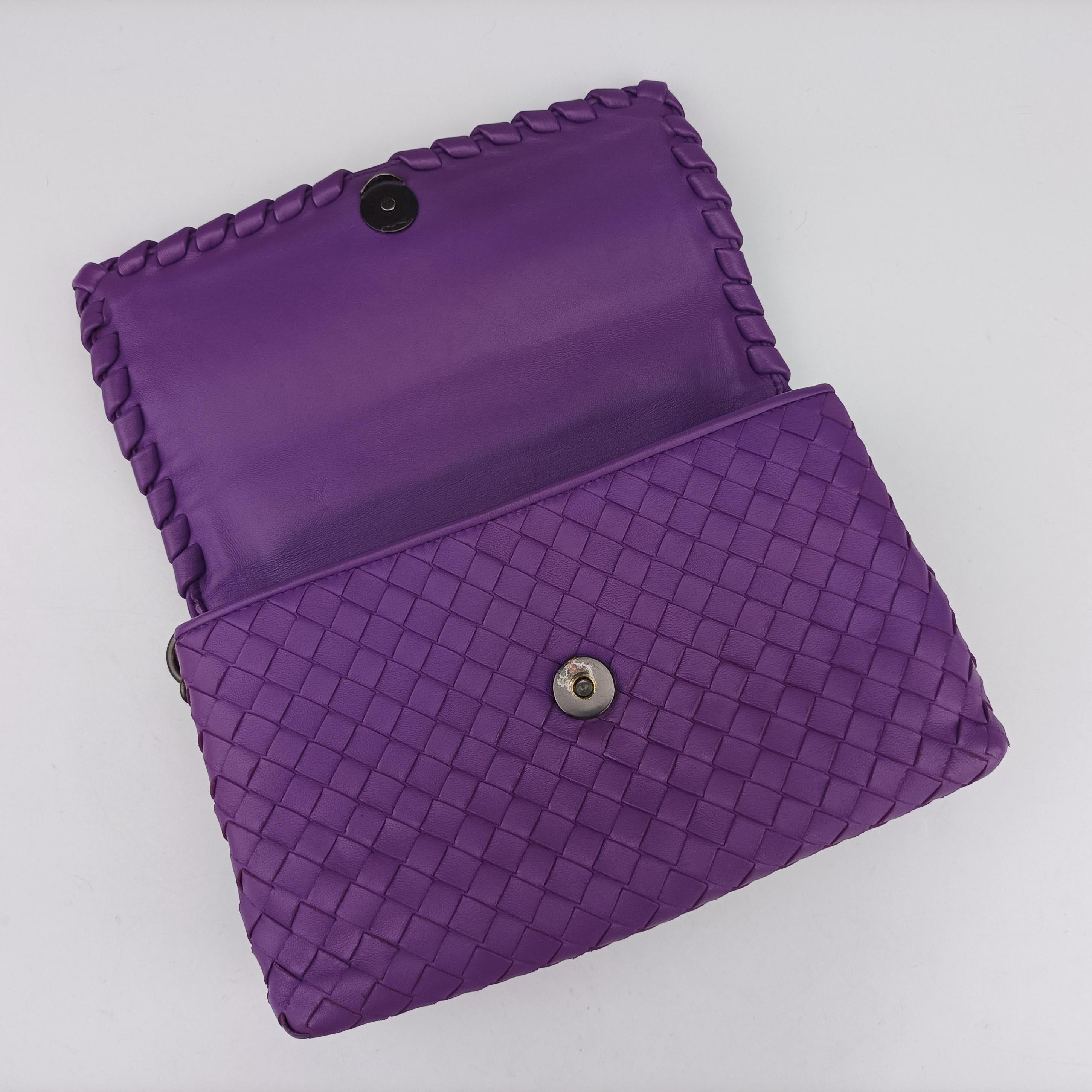Secondhand Bottega Veneta Intrecciato Olimpia Purple lambskin  shoulderbag | stylenewstar
