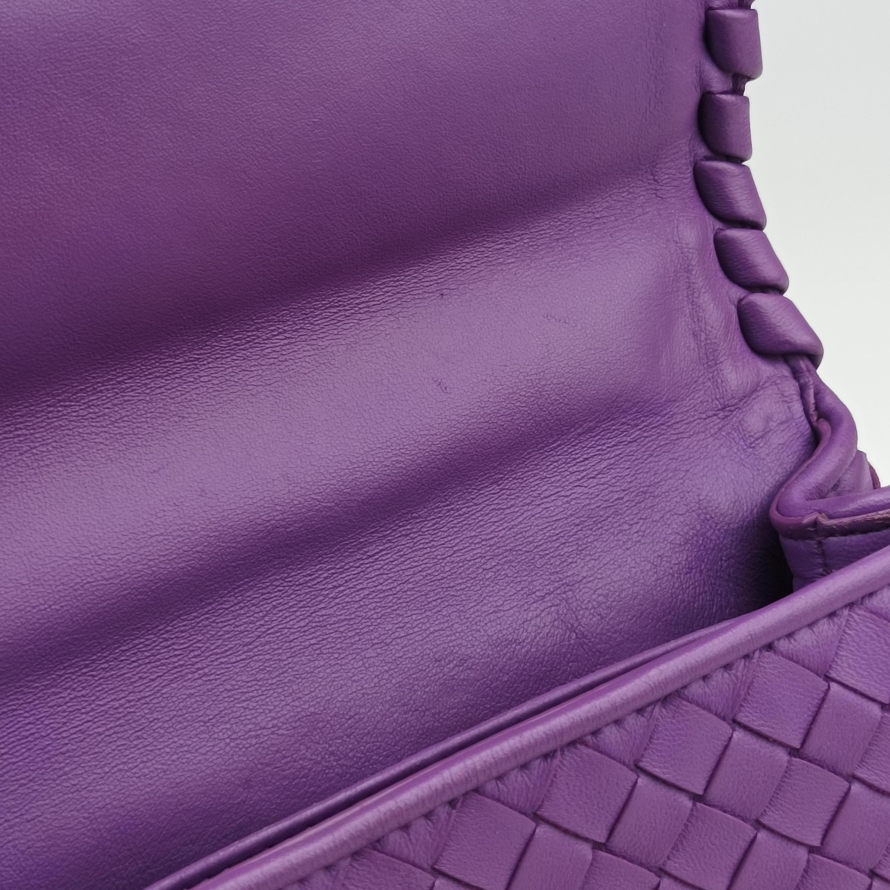 Secondhand Bottega Veneta Intrecciato Olimpia Purple lambskin  shoulderbag | stylenewstar