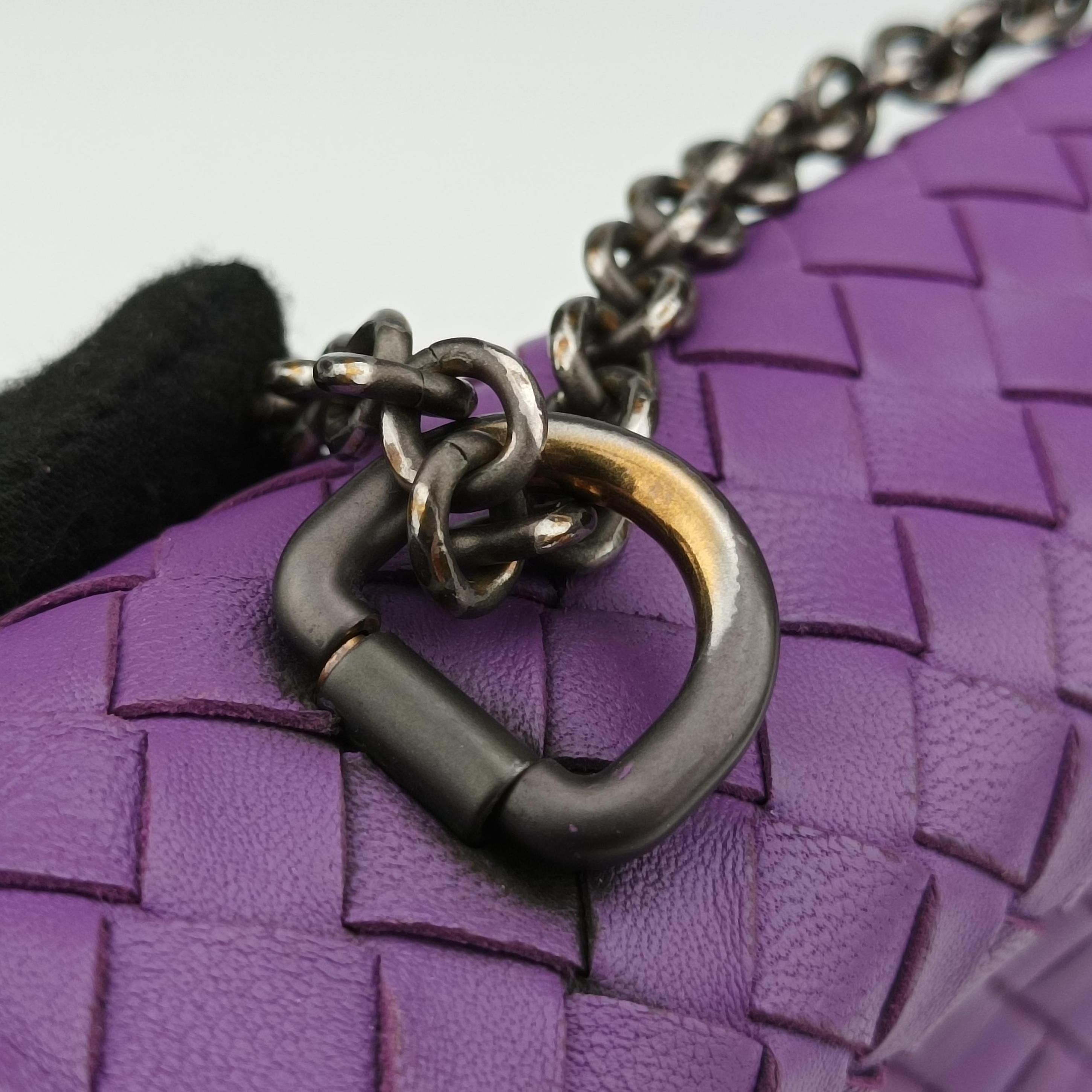 Secondhand Bottega Veneta Intrecciato Olimpia Purple lambskin  shoulderbag | stylenewstar