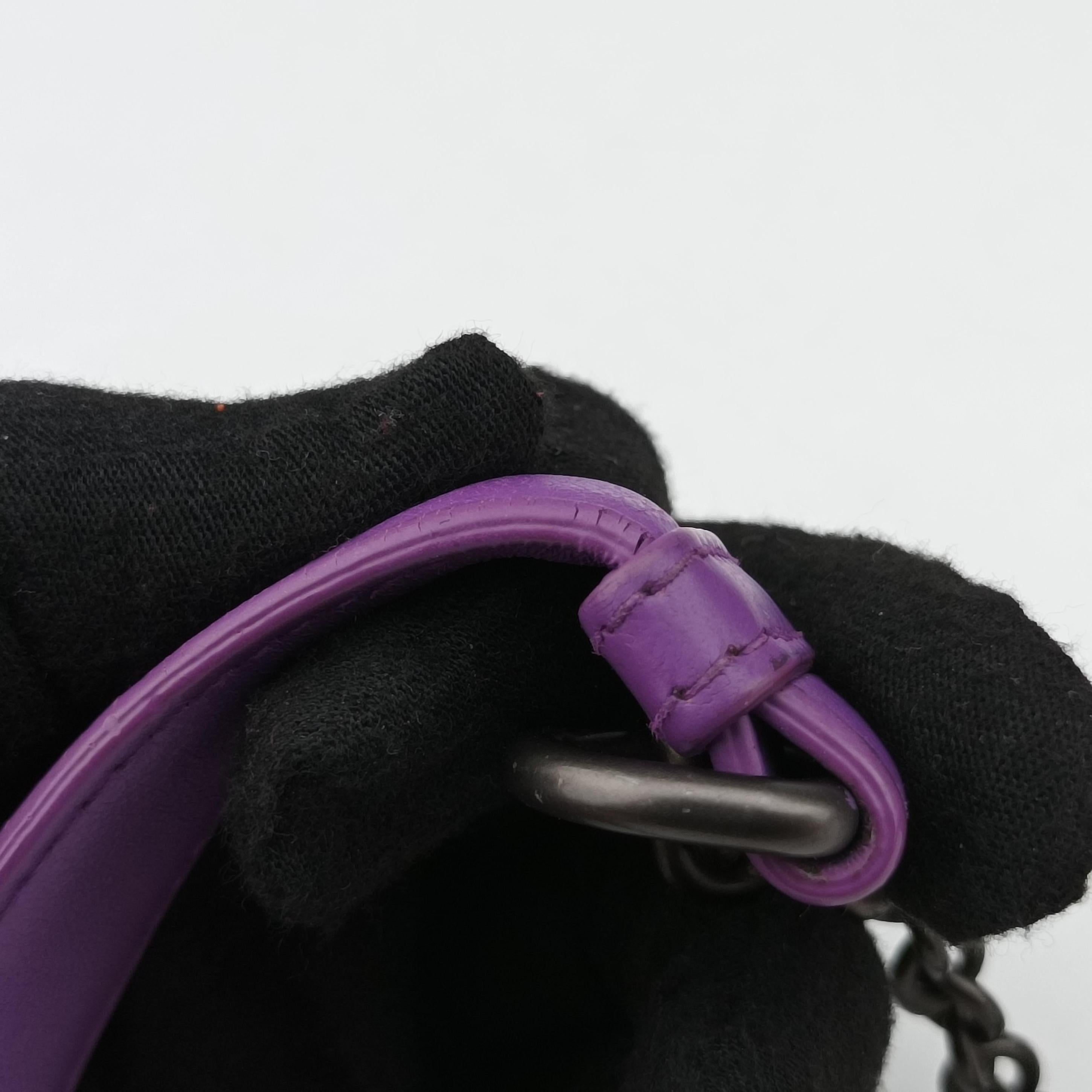 Secondhand Bottega Veneta Intrecciato Olimpia Purple lambskin  shoulderbag | stylenewstar