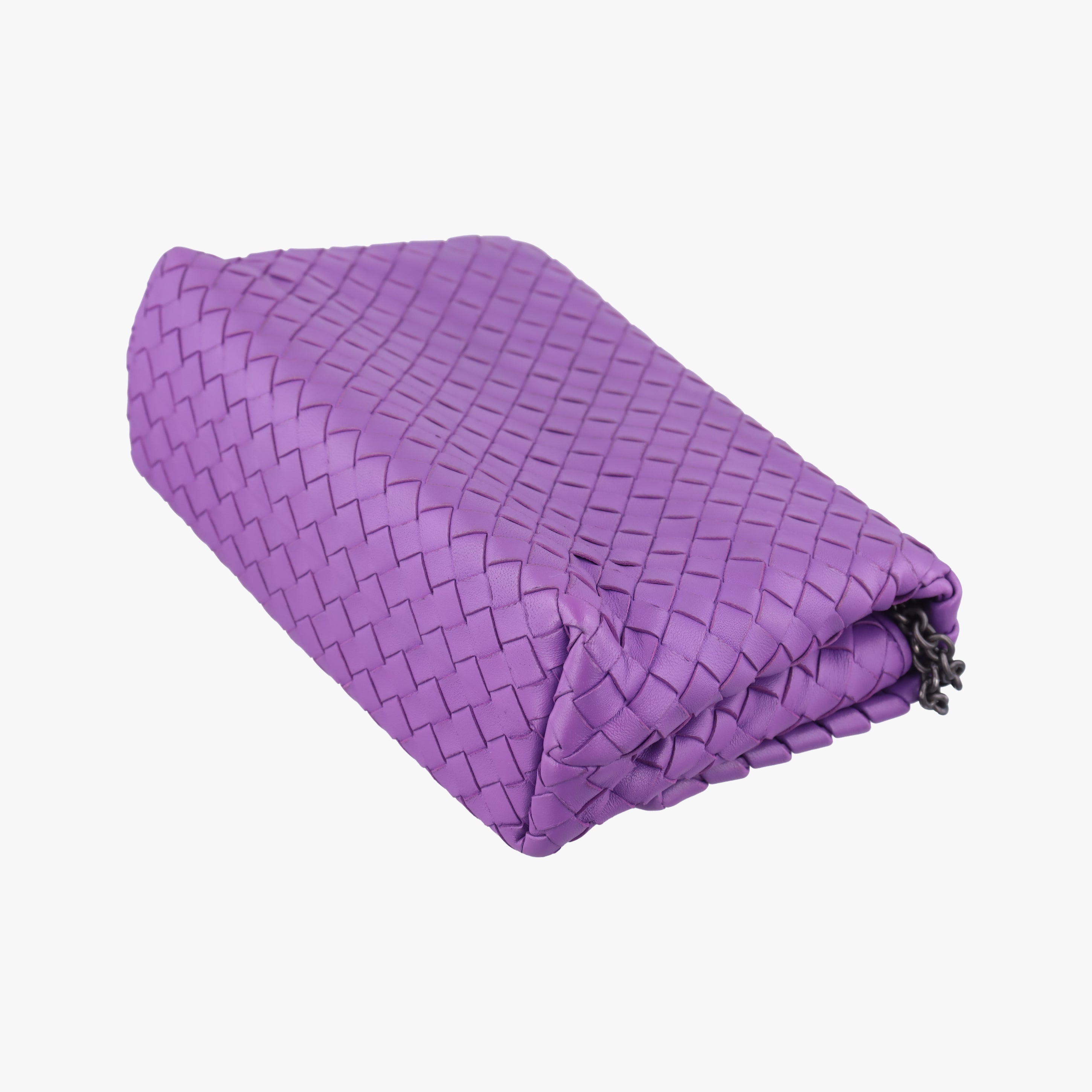 Secondhand Bottega Veneta Intrecciato Olimpia Purple lambskin  shoulderbag | stylenewstar